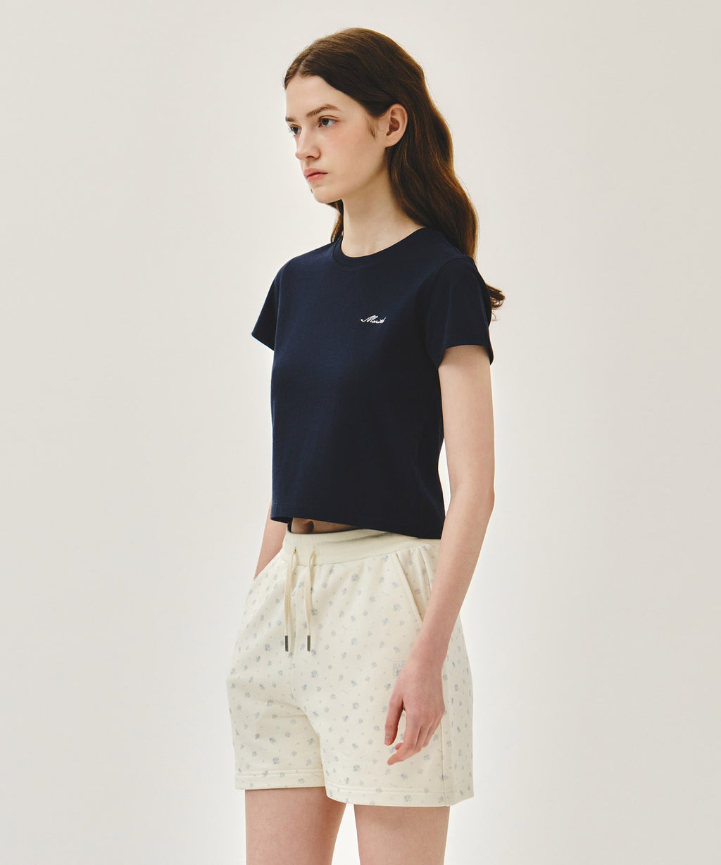 Marithe & Francois Girbaud - Small Lettering Slim Crop Tee (Navy) product image 2 | TRAB K-Fashion Australia