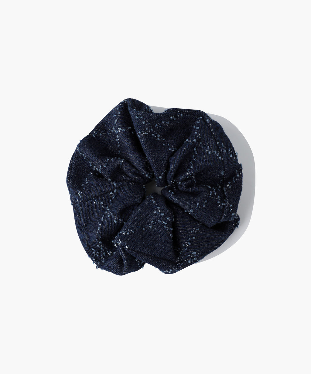 Marithe & Francois Girbaud - Classic Logo Denim Pattern Hair Scrunchie (Dark Blue) product image 2 | TRAB K-Fashion Australia