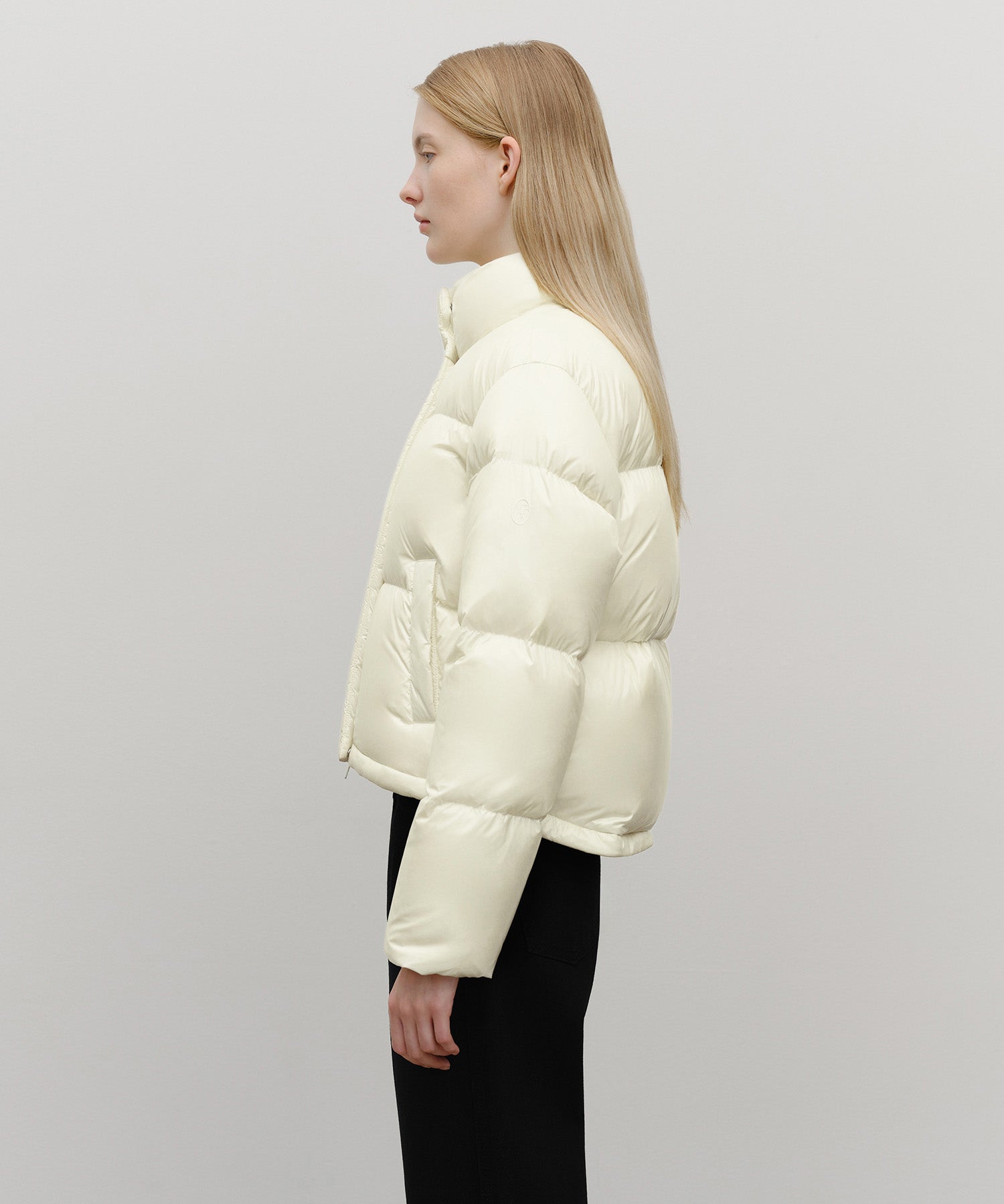 Marithe & Francois Girbaud - Glossy Crop Down Jacket (Ivory) product image 2 | TRAB K-Fashion Australia