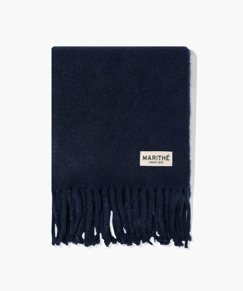 Marithe & Francois Girbaud - Fuzzy Solid Knit Muffler (Navy) product image 2 | TRAB K-Fashion Australia