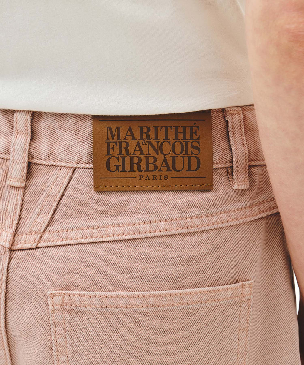 Marithe & Francois Girbaud - Long Bermuda Denim Pants (Dust Pink) product image 2 | TRAB K-Fashion Australia
