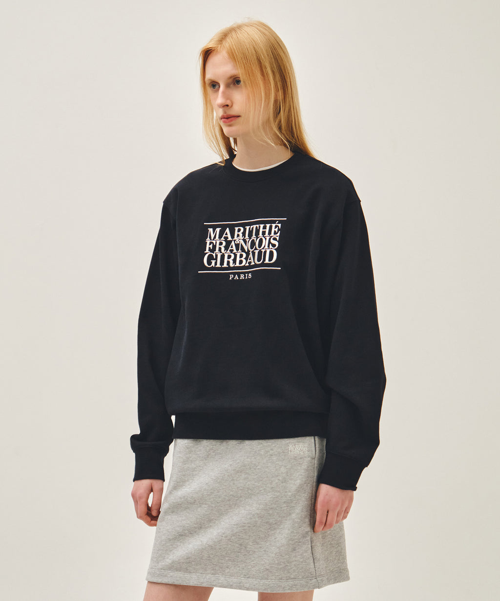 Marithe & Francois Girbaud - Classic Logo Embroidery Sweatshirt (Navy) product image 2 | TRAB K-Fashion Australia