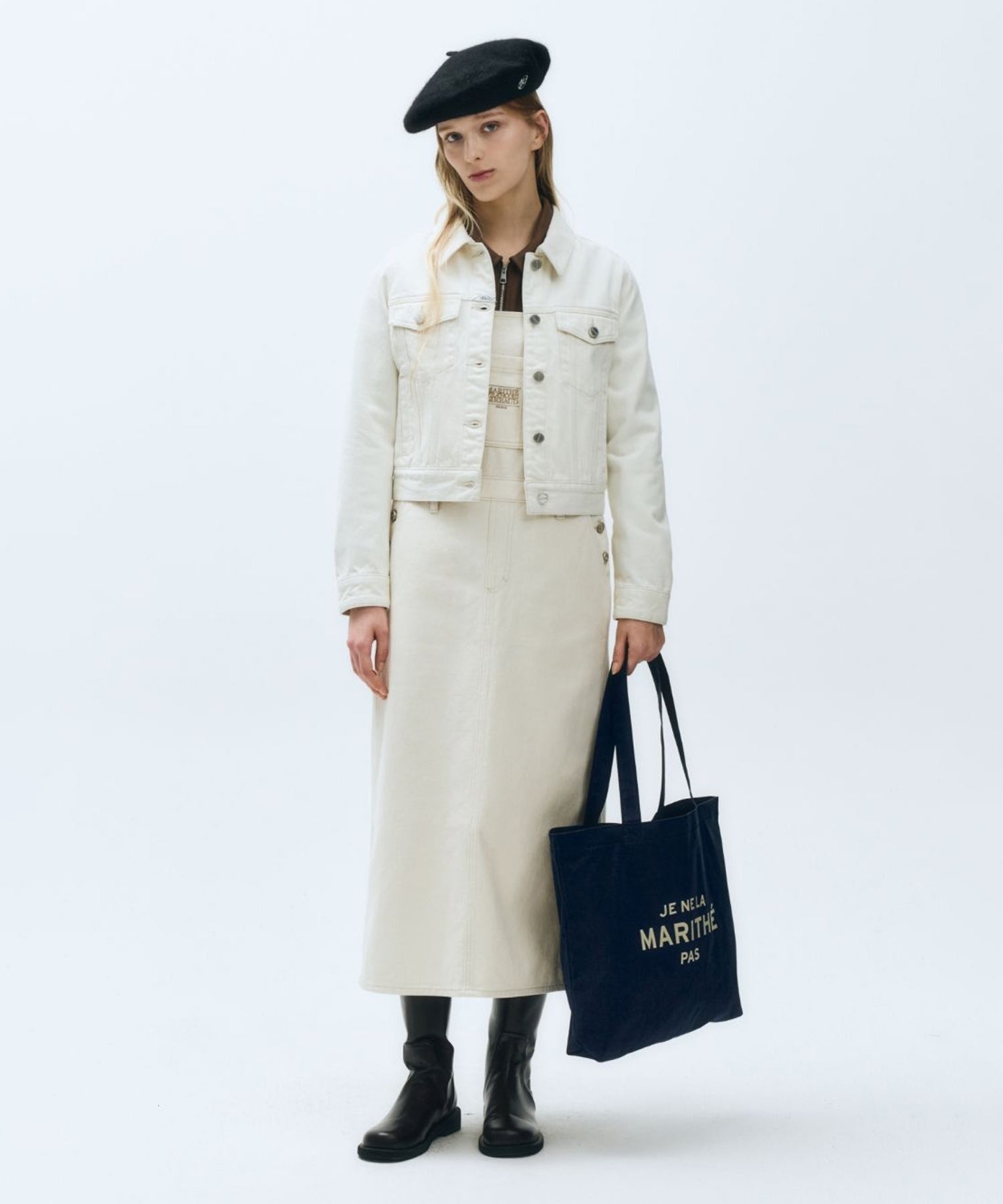 Marithe & Francois Girbaud - Denim Trucker Jacket (Ecru) product image 2 | TRAB K-Fashion Australia