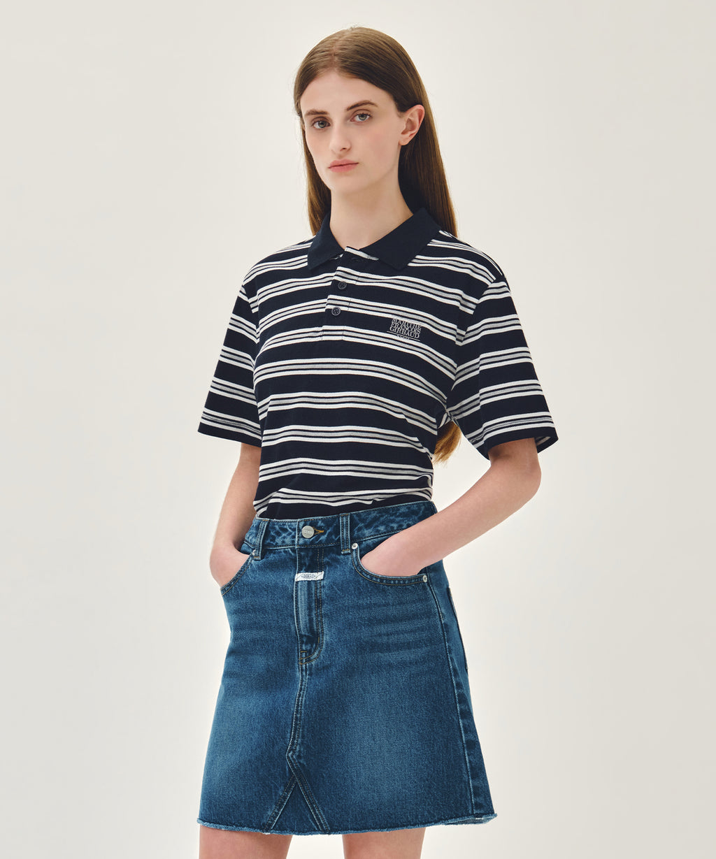 Marithe & Francois Girbaud - Small Classic Logo Pk Collar Tee (Dark Navy) product image 2 | TRAB K-Fashion Australia