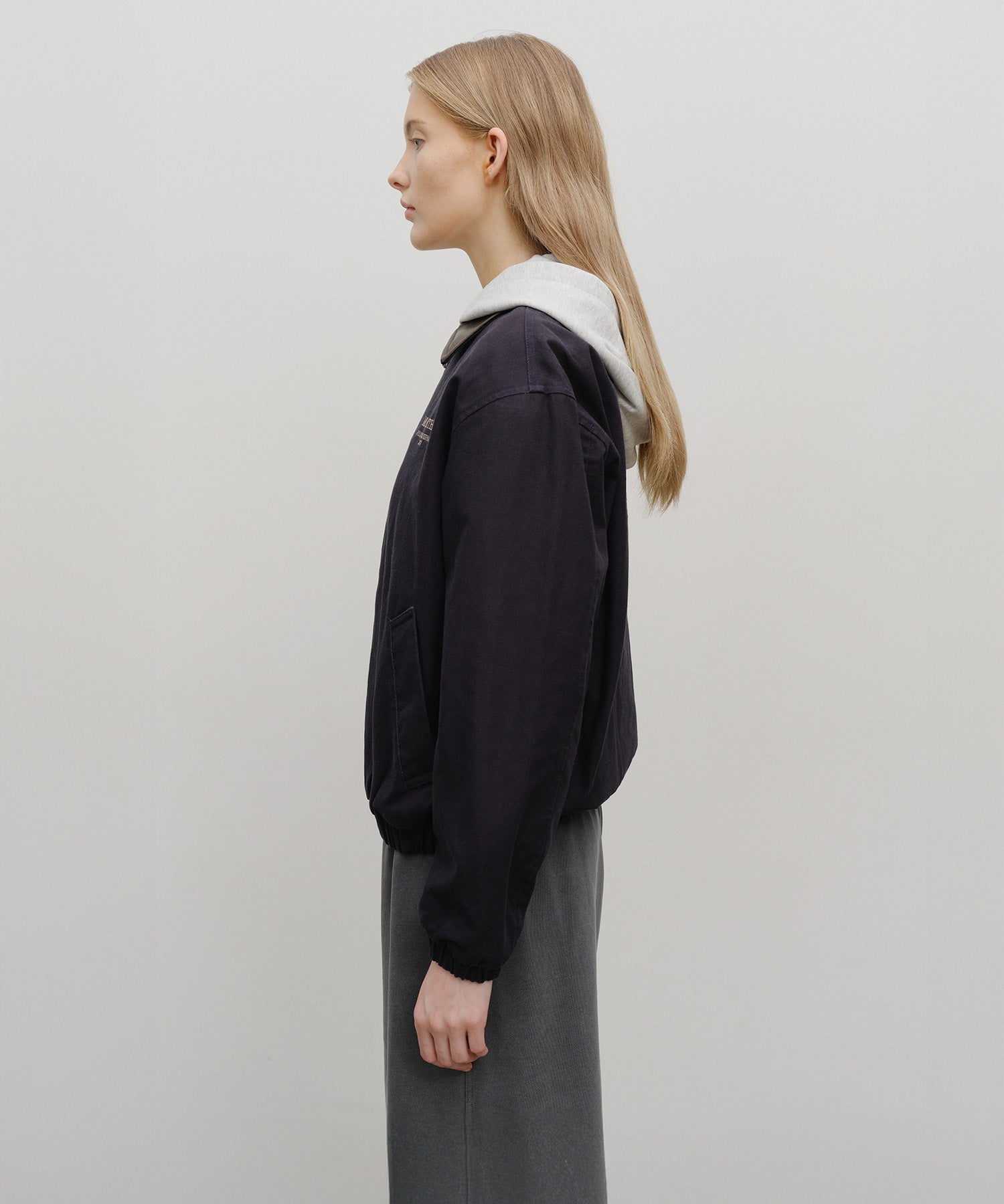 Marithe & Francois Girbaud - Graphic Embroidery Cotton Bomber Jacket (Navy) product image 2 | TRAB K-Fashion Australia