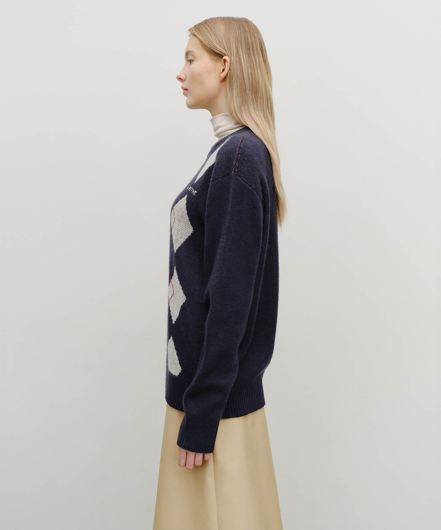 Marithe & Francois Girbaud - Argyle Jqd Knit Pullover (Navy) product image 2 | TRAB K-Fashion Australia