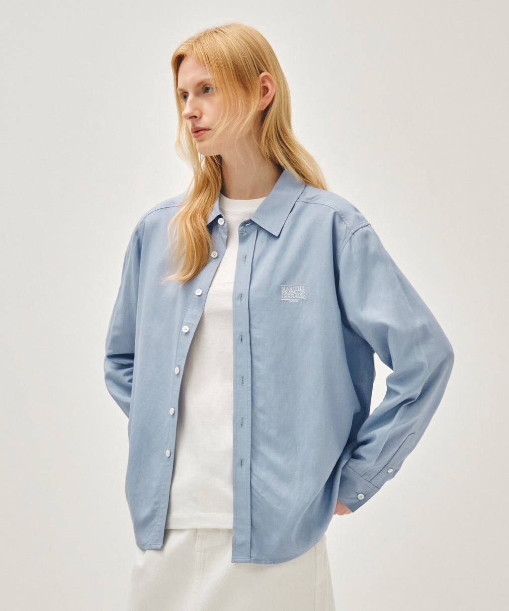 Marithe & Francois Girbaud - Classic Logo Linen Shirt (Sky Blue) product image 2 | TRAB K-Fashion Australia