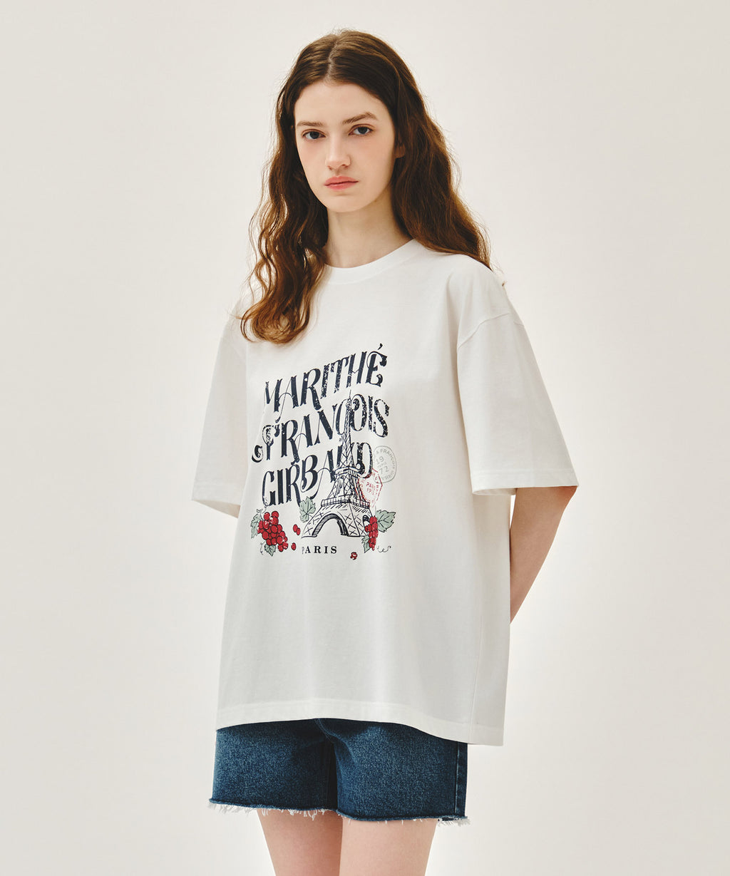 Marithe & Francois Girbaud - Vintage Eiffel Tower Logo Oversized Tee (White) product image 2 | TRAB K-Fashion Australia