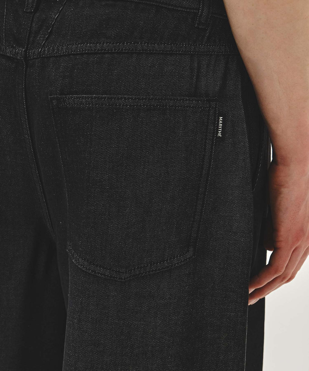 Marithe & Francois Girbaud - Wide Fit Tuck Denim Pants (Black) product image 2 | TRAB K-Fashion Australia
