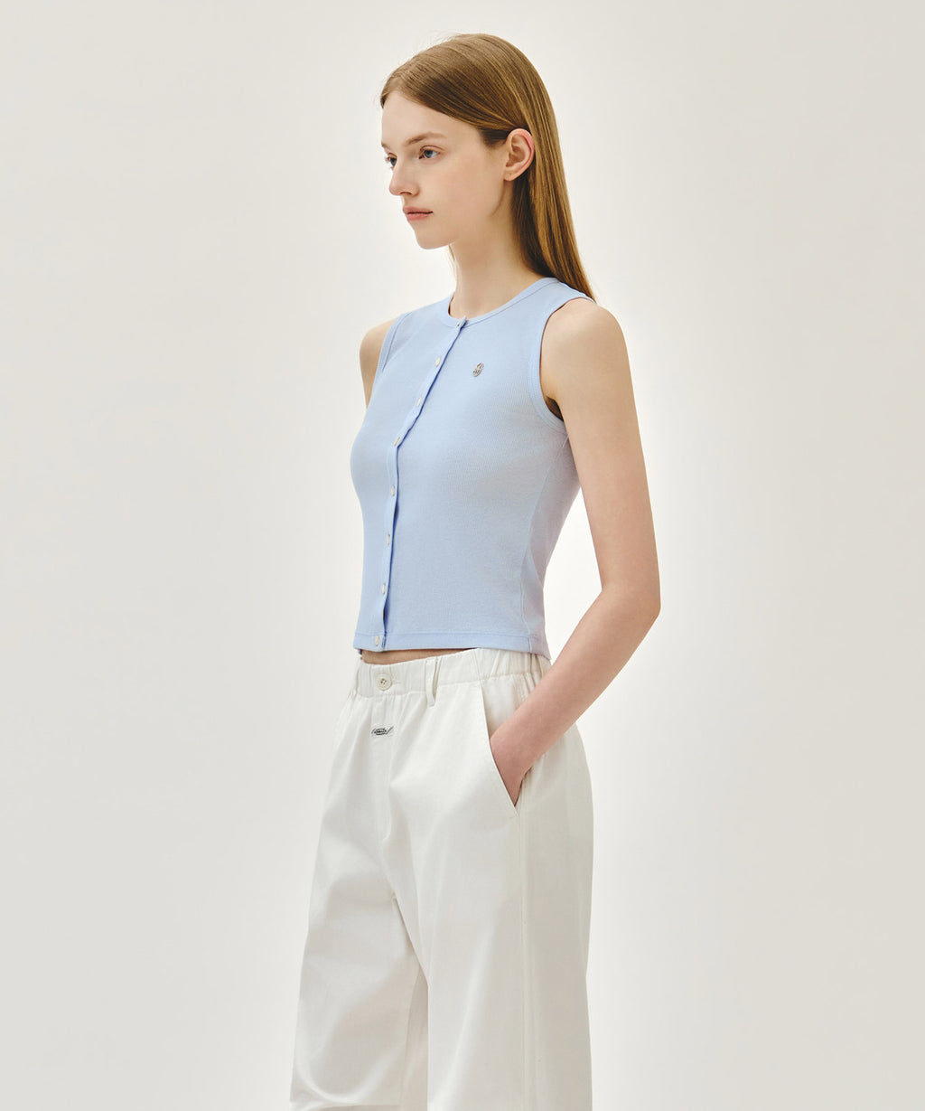 Marithe & Francois Girbaud - Button Up Sleeveless (Light Blue) product image 2 | TRAB K-Fashion Australia