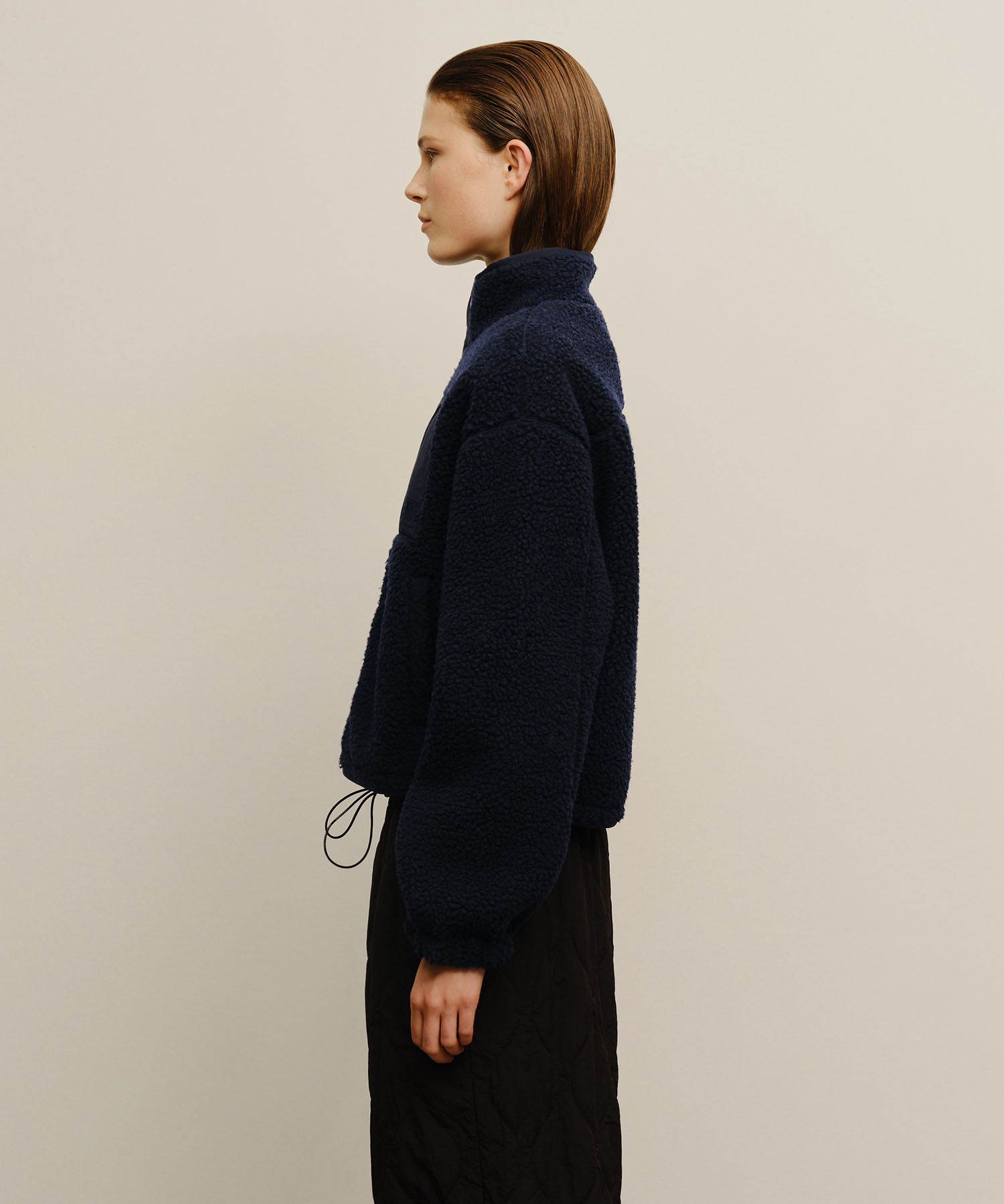 Marithe & Francois Girbaud - Marithe Sport W Fleece Crop Jacket (Navy) product image 2 | TRAB K-Fashion Australia