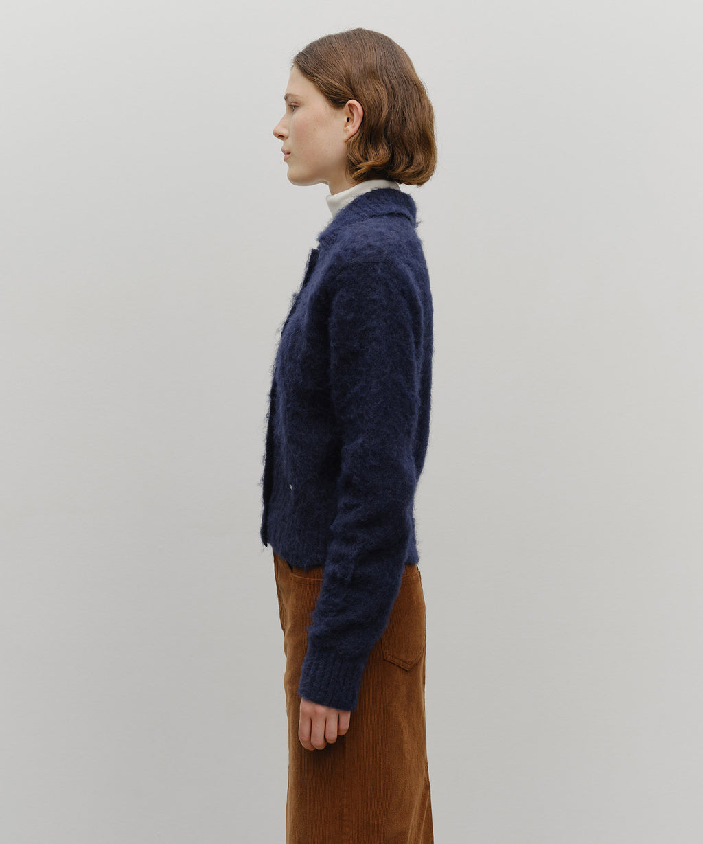 Marithe & Francois Girbaud - Hairy Collar Cardigan (Navy) product image 2 | TRAB K-Fashion Australia