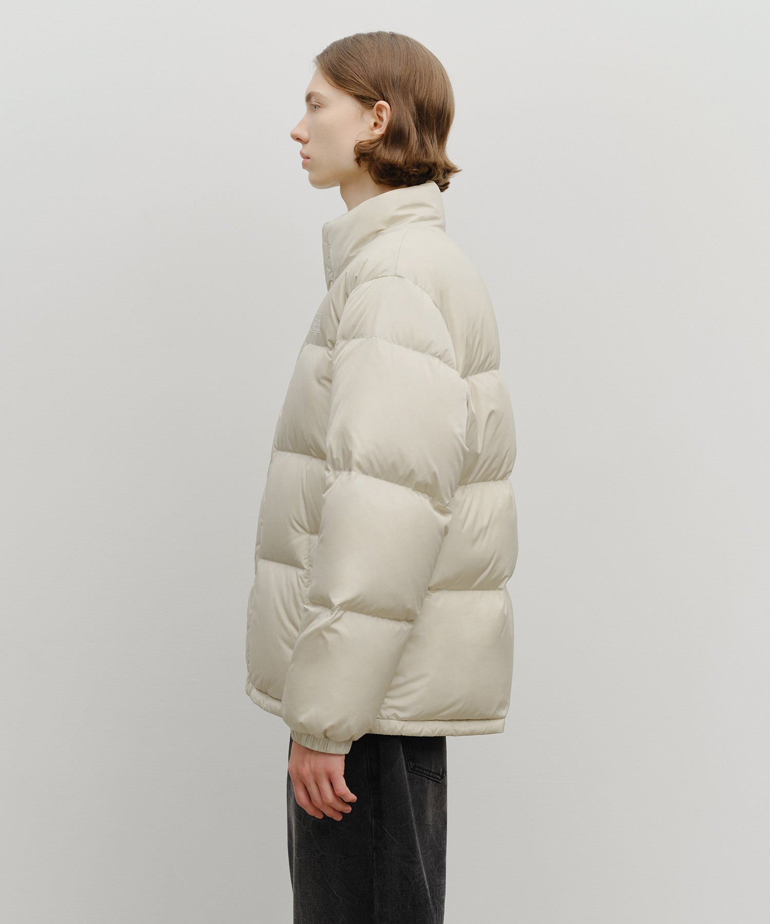 Marithe & Francois Girbaud - Classic Logo Down Jacket (Light Beige) product image 2 | TRAB K-Fashion Australia