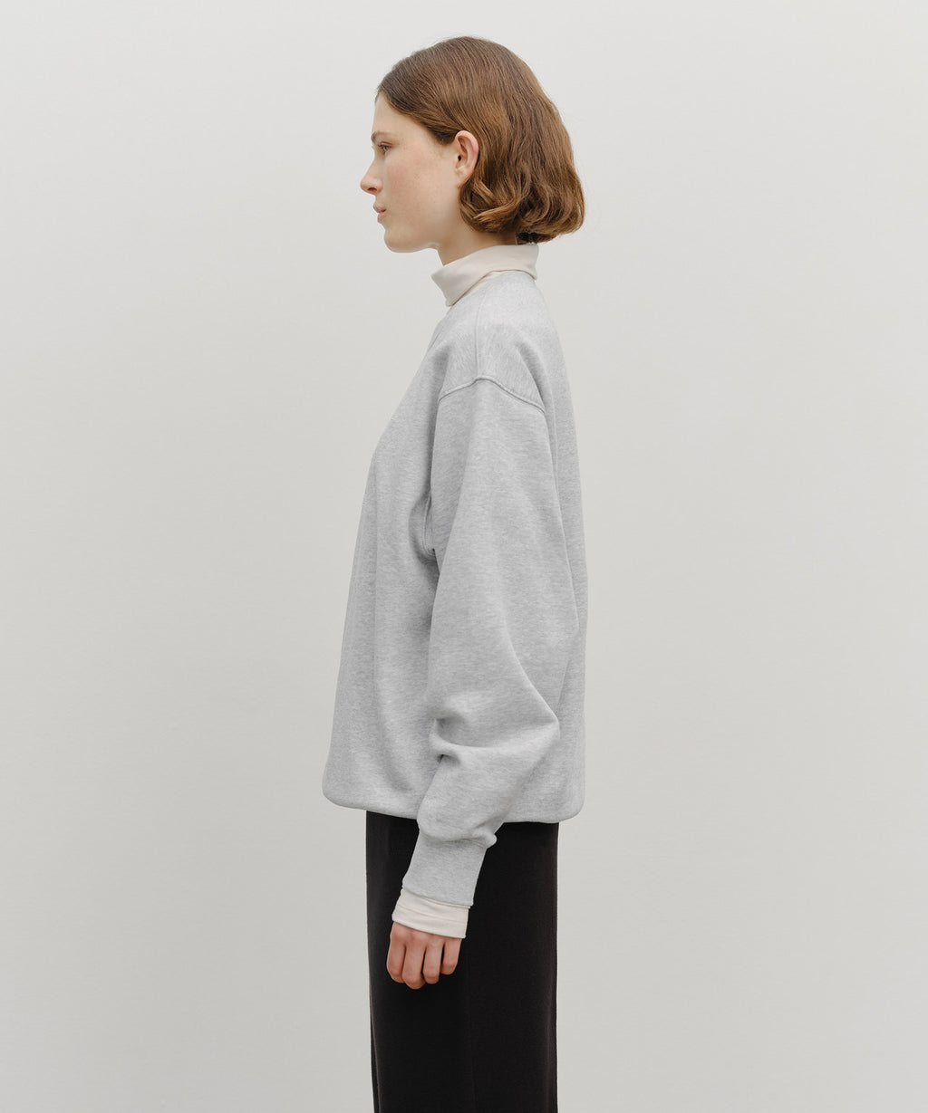 Marithe & Francois Girbaud - Classic Logo Embroidery Sweatshirt (brushed) (Heather Gray) product image 2 | TRAB K-Fashion Australia