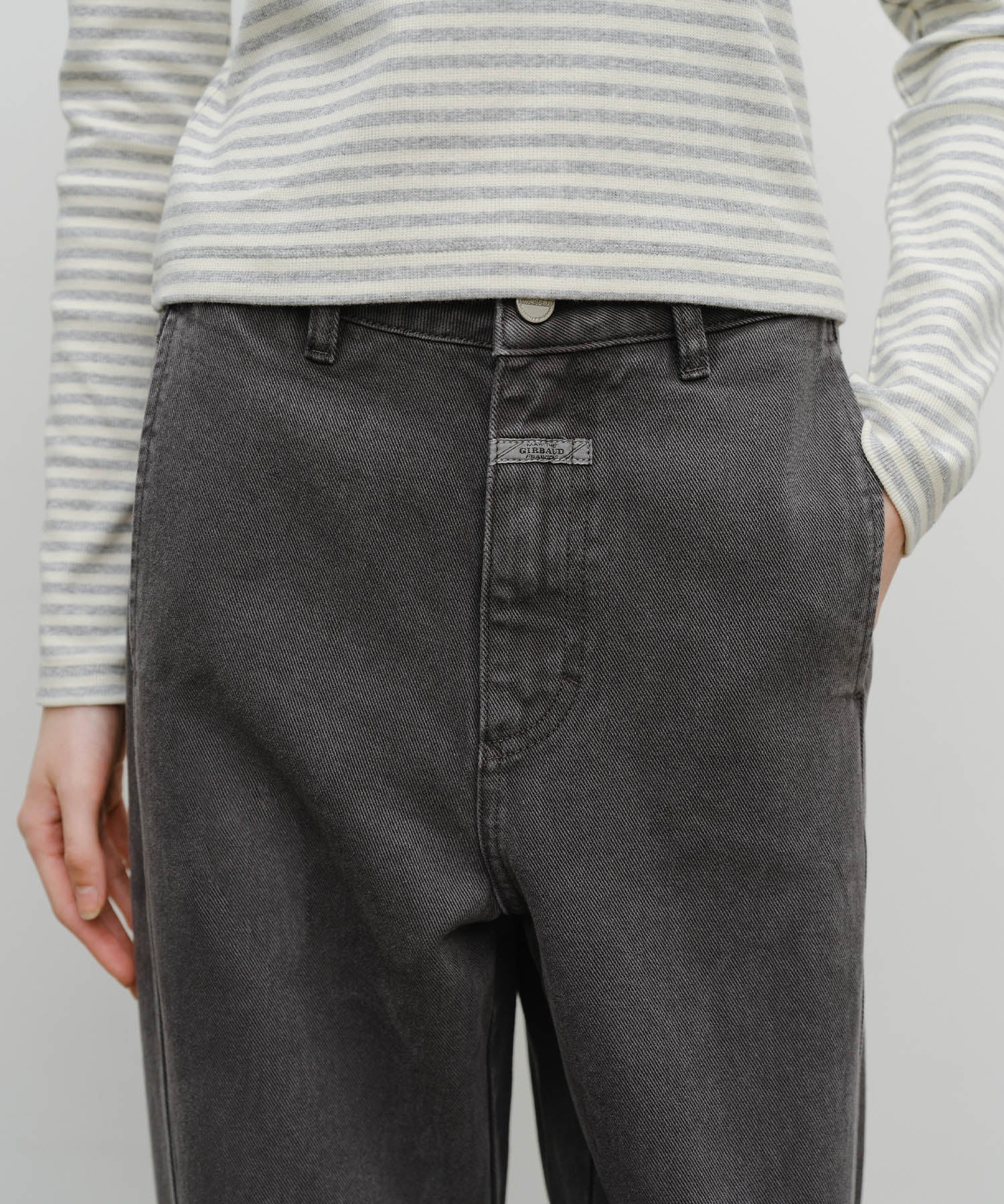 Marithe & Francois Girbaud - Paneled Denim Pants (Dark Gray) product image 2 | TRAB K-Fashion Australia
