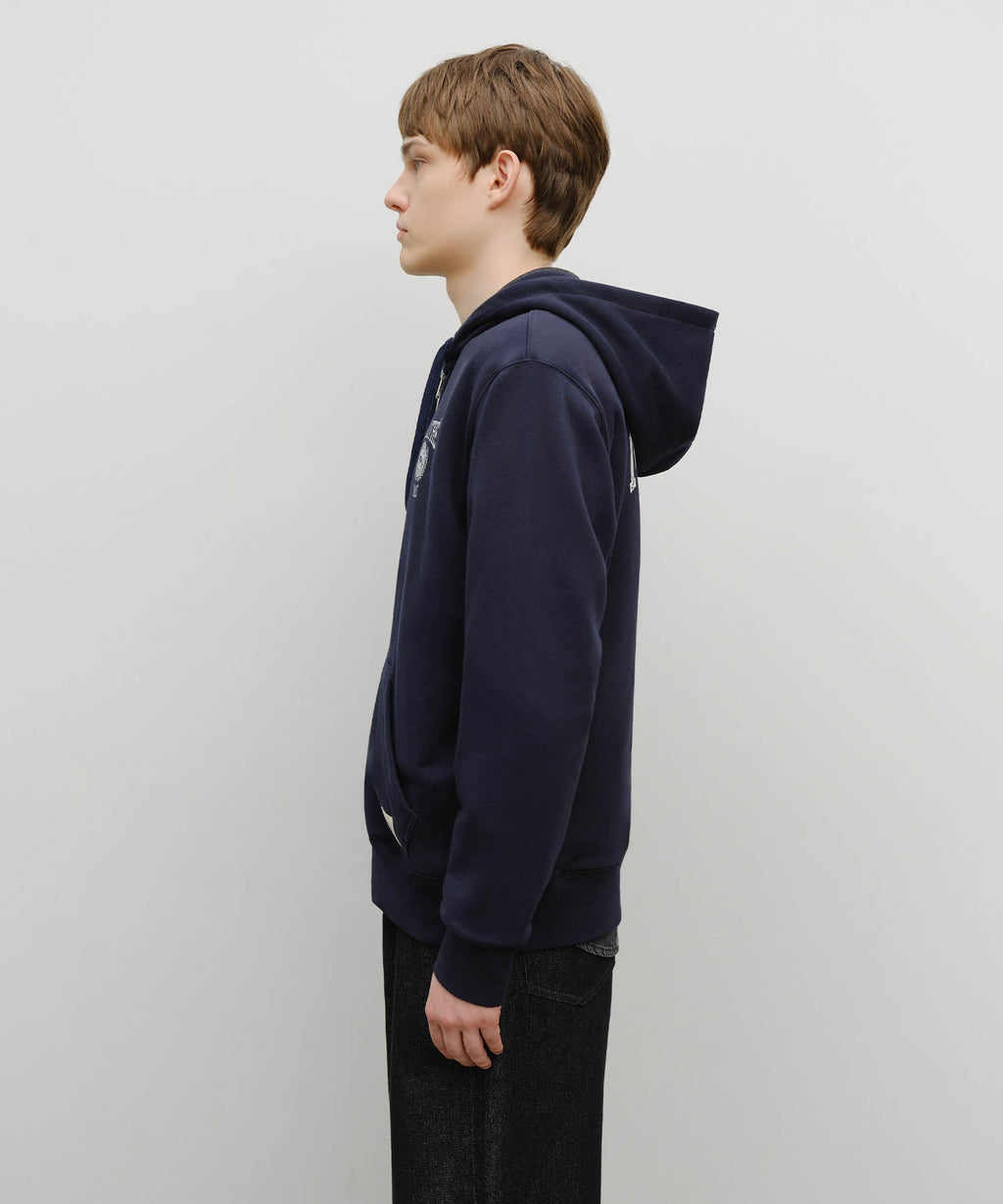 Marithe & Francois Girbaud - Big College Logo Graphic Hoodie Zipup (Navy) product image 2 | TRAB K-Fashion Australia