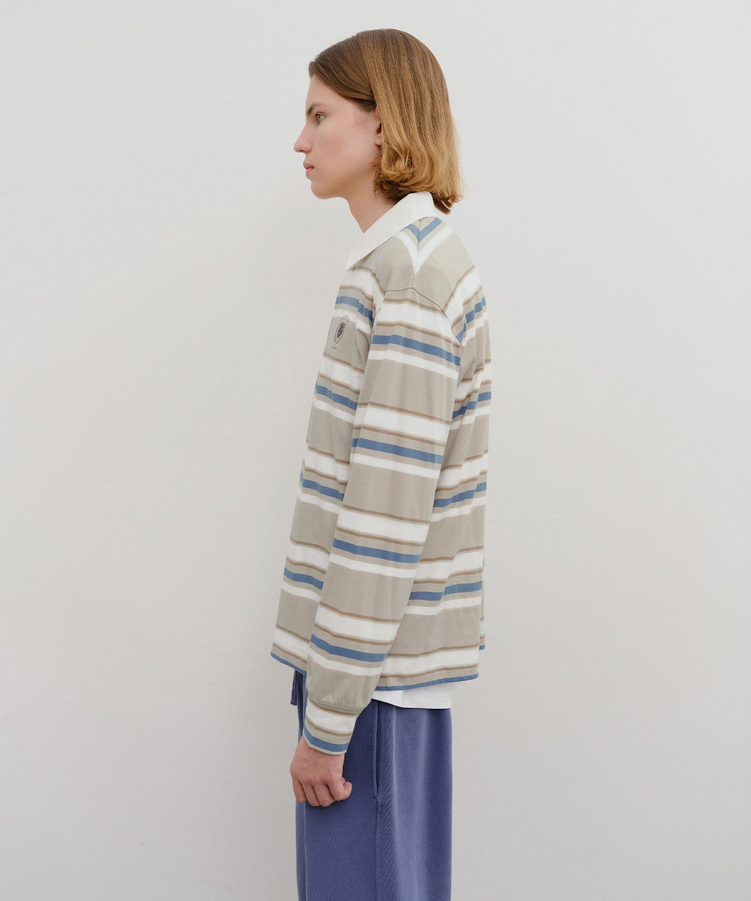 Marithe & Francois Girbaud - Stripe Collar Long Sleeve (Beige) product image 2 | TRAB K-Fashion Australia