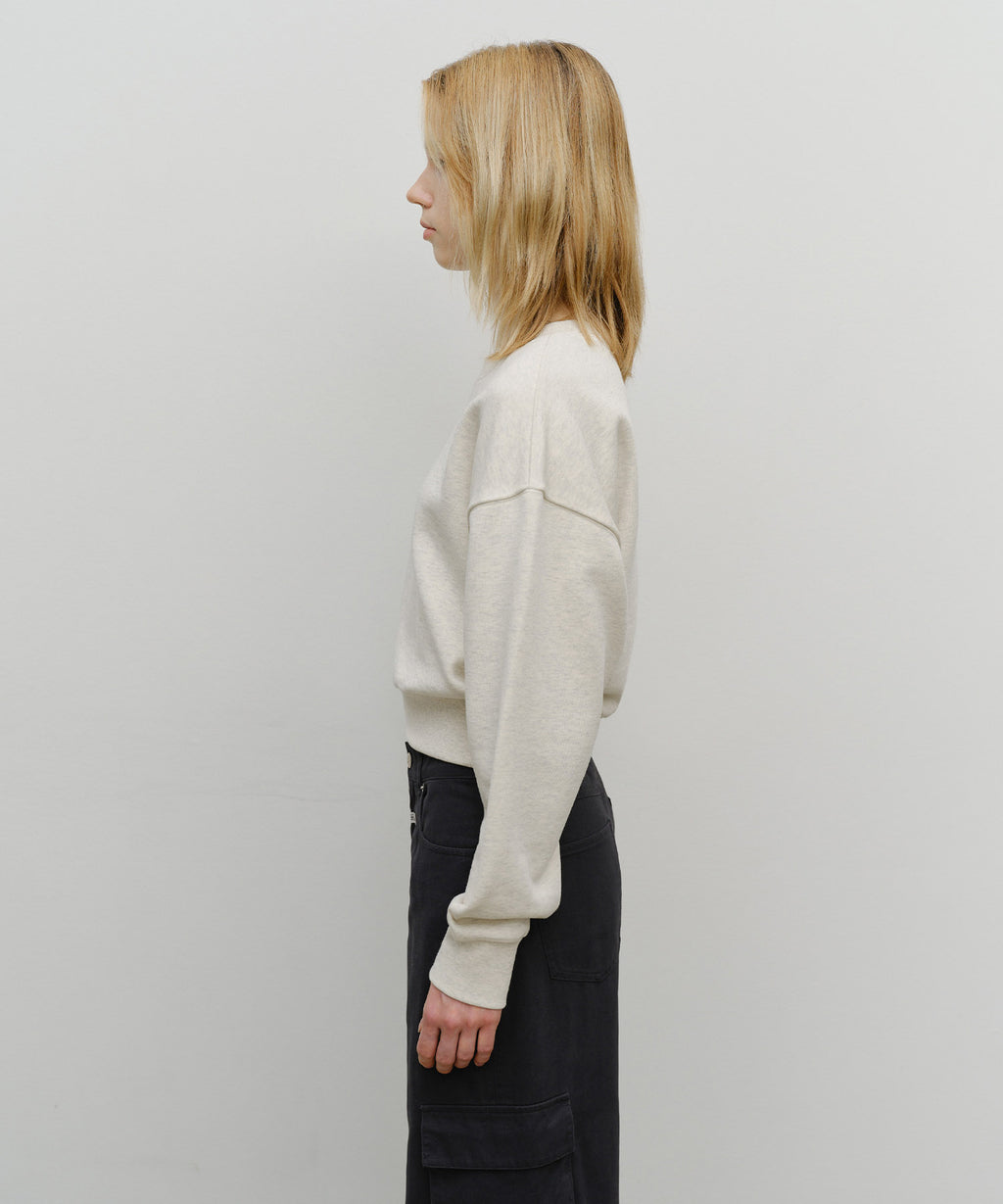 Marithe & Francois Girbaud - Small Classic Logo Crop Sweatshirt (Oatmeal) product image 2 | TRAB K-Fashion Australia