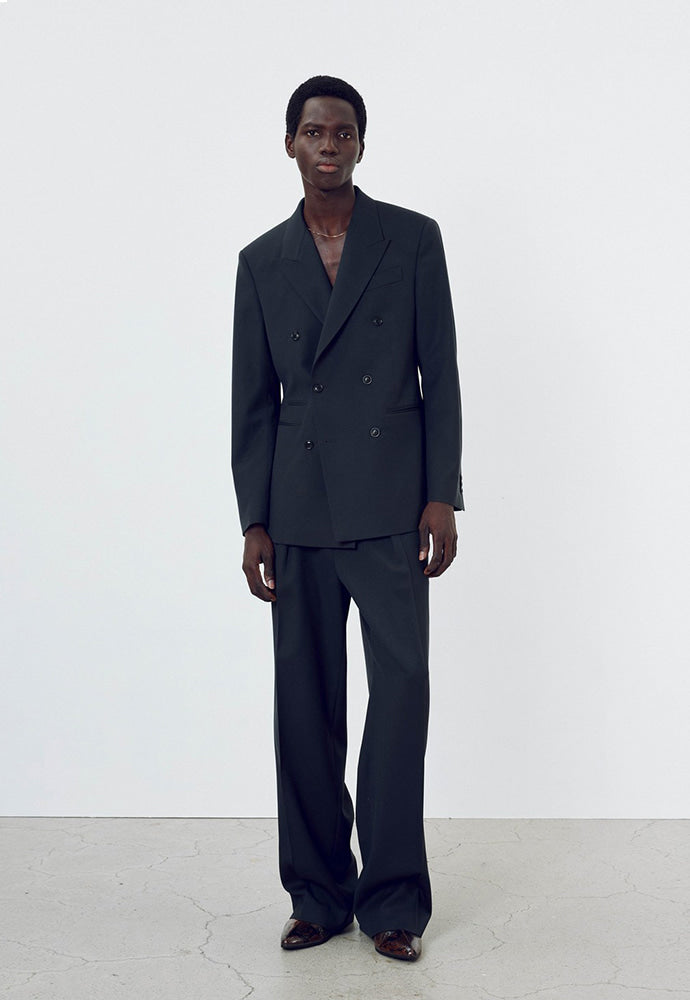 Tonywack - Wool Twill Pleated Wide Trousers (Carbon Grey) product image 1 | TRAB K-Fashion Australia