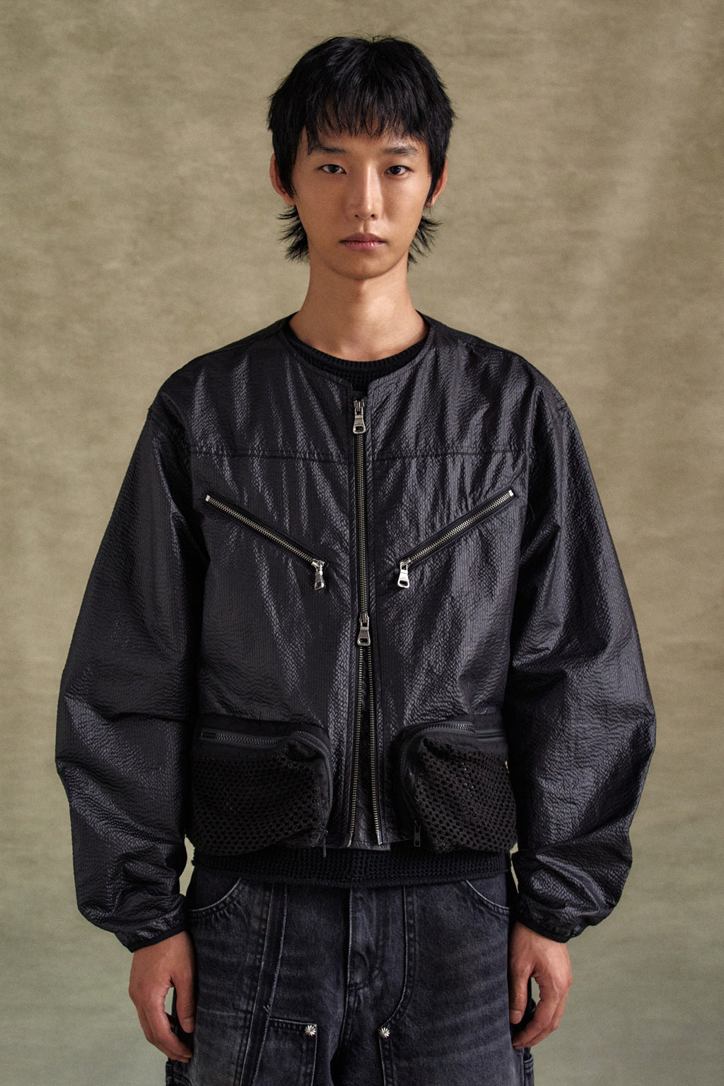 Andersson Bell - Convex Collarless Jacket (Black) product image 1 | TRAB K-Fashion Australia