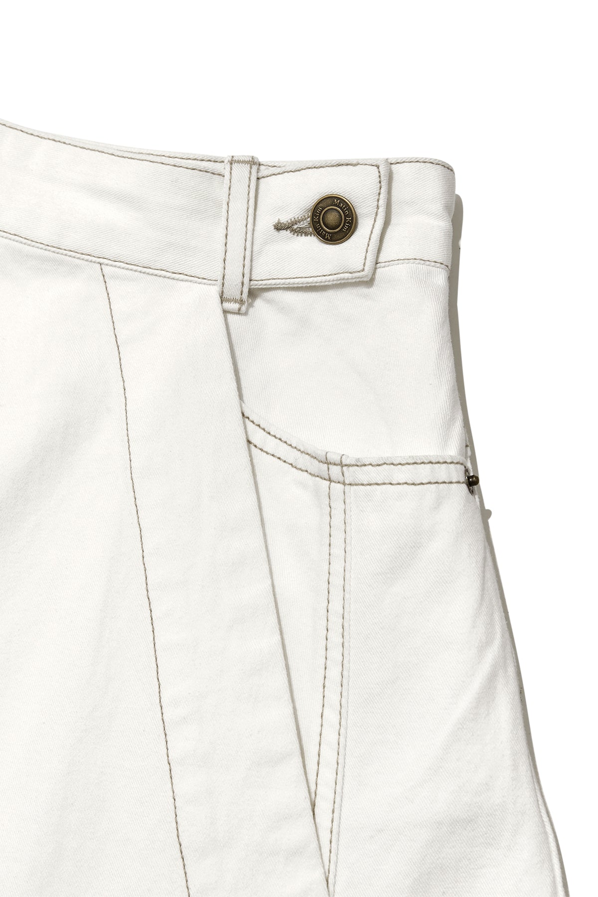Matin Kim - Denim Mixed Flare Skirt (Ivory) product image 4 | TRAB K-Fashion Australia