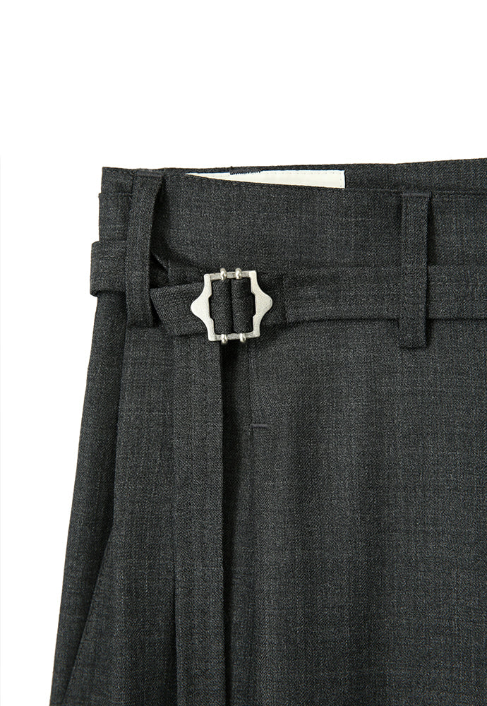 Art if acts - Belted Wool Side Two Tuck Pants (Charcoal) product image 12 | TRAB K-Fashion Australia