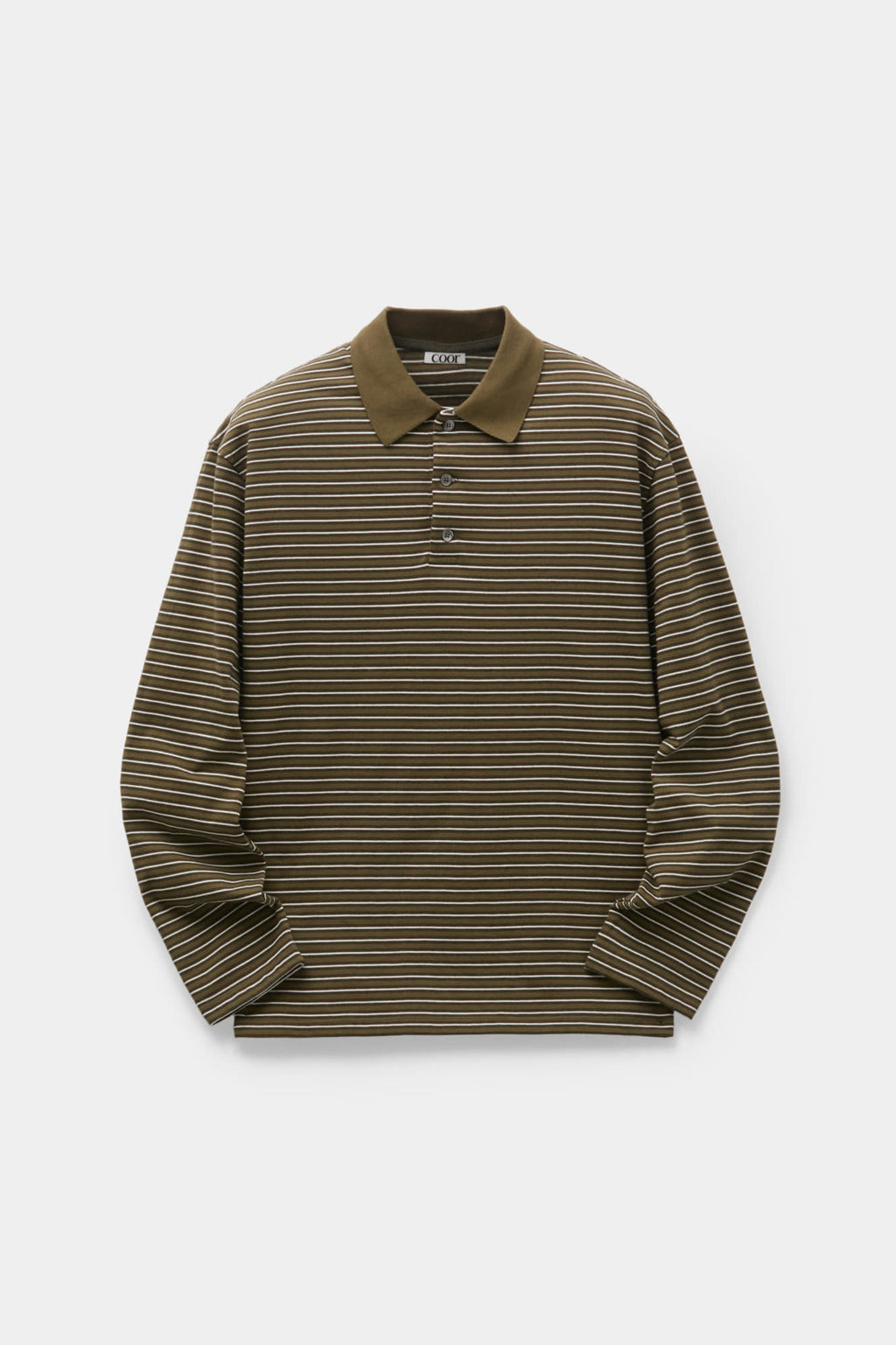 Coor - Multi Pin Pique Polo Long Sleeve (Khaki) product image 1 | TRAB K-Fashion Australia