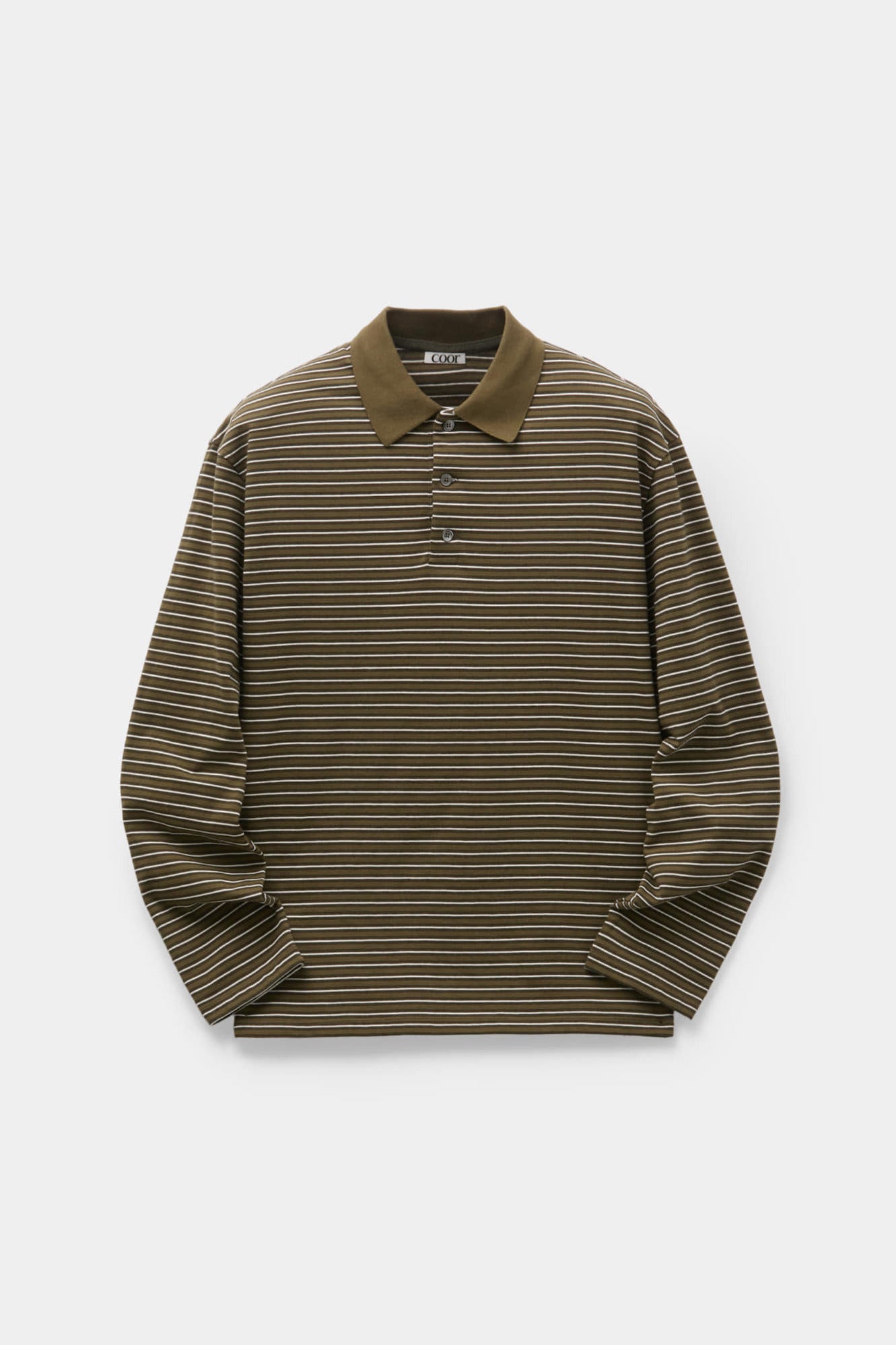 Coor - Multi Pin Pique Polo Long Sleeve (Khaki) product image 1 | TRAB K-Fashion Australia