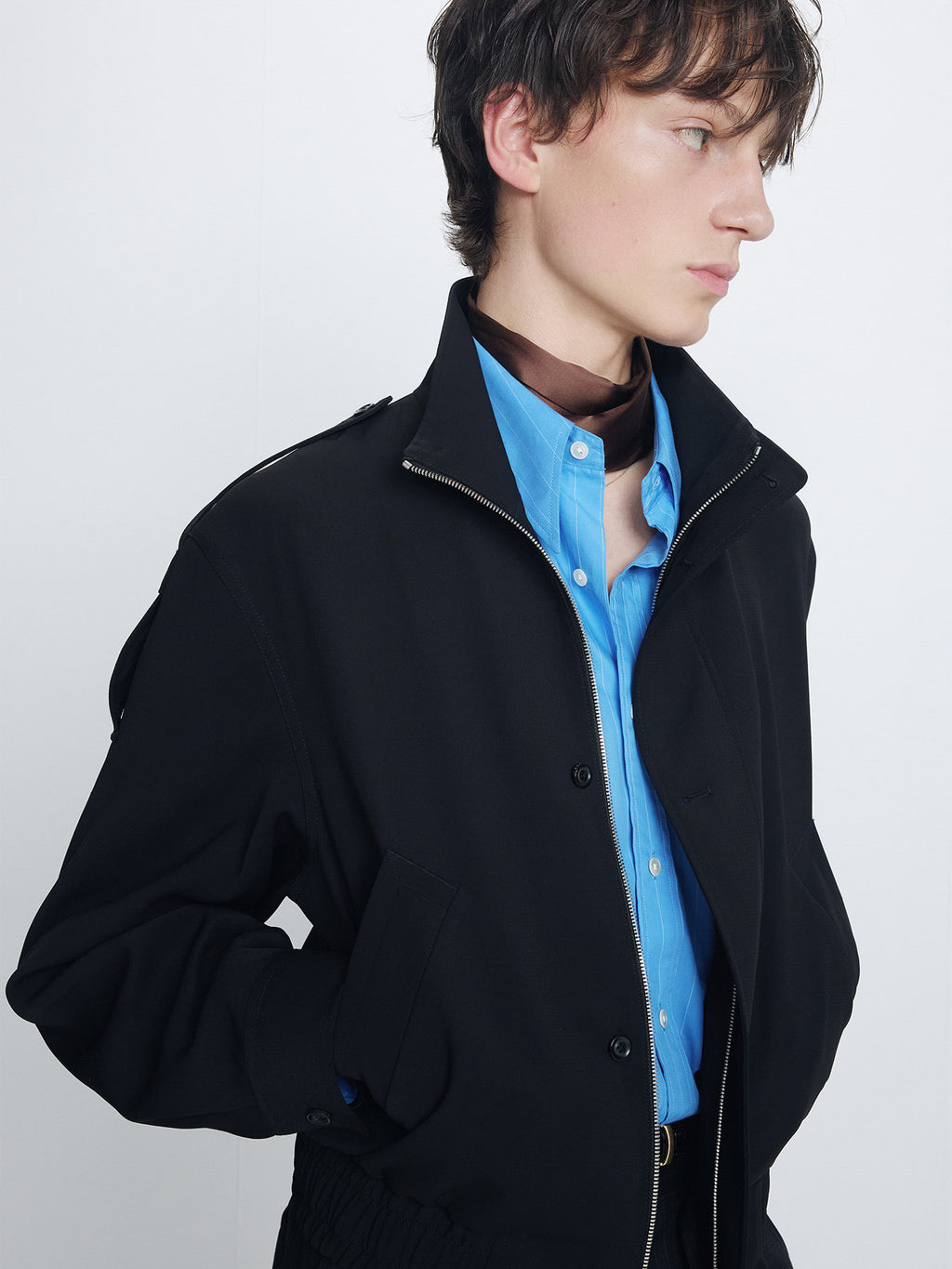 Tonywack - Stand Collar Epaulette Blouson (Black) product image 6 | TRAB K-Fashion Australia