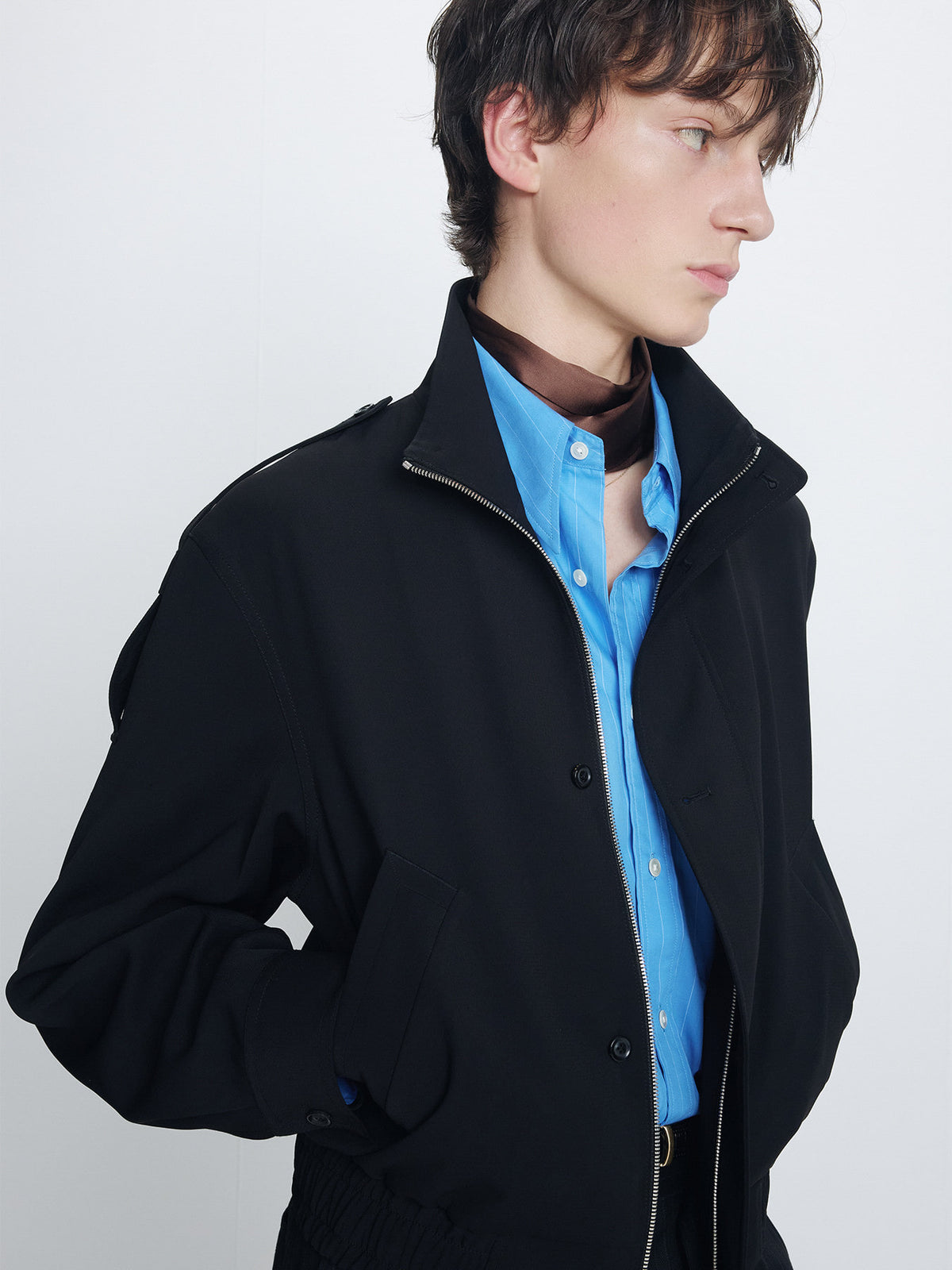 Tonywack - Stand Collar Epaulette Blouson (Black) product image 6 | TRAB K-Fashion Australia