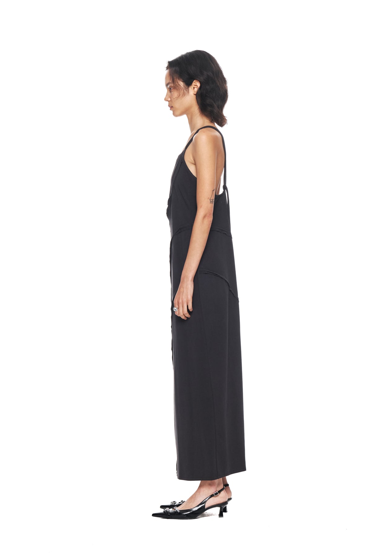 Matin Kim - Cut Out Layered Maxi Dress (Charcoal) product image 6 | TRAB K-Fashion Australia