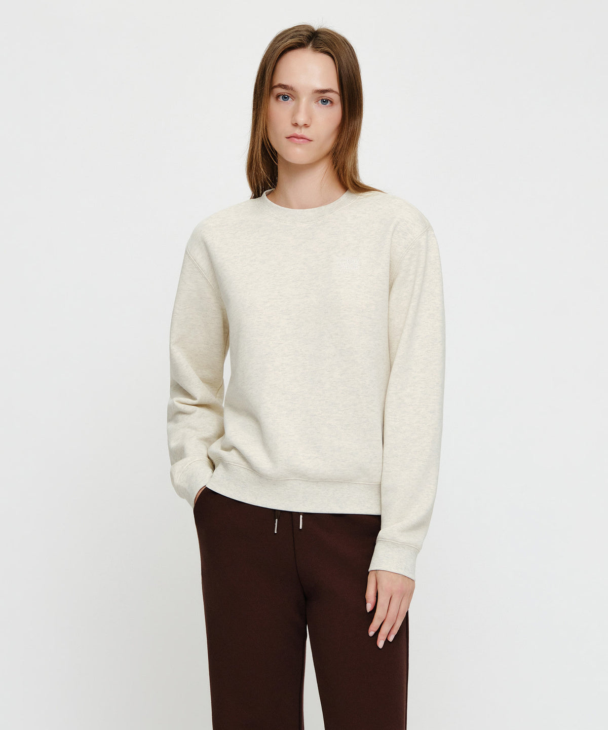Marithe & Francois Girbaud - Small Classic Logo Sweatshirt (Oatmeal) product image 1 | TRAB K-Fashion Australia