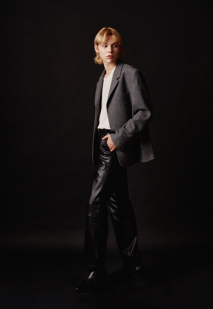 Tonywack - Ring Snap Blazer (Grey Herringbone) product image 3 | TRAB K-Fashion Australia