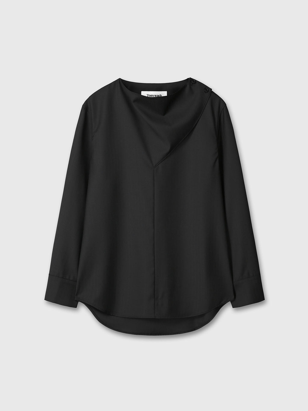 Tonywack - Herringbone Wool Cowl-Neck Blouse (Black) product image 10 | TRAB K-Fashion Australia