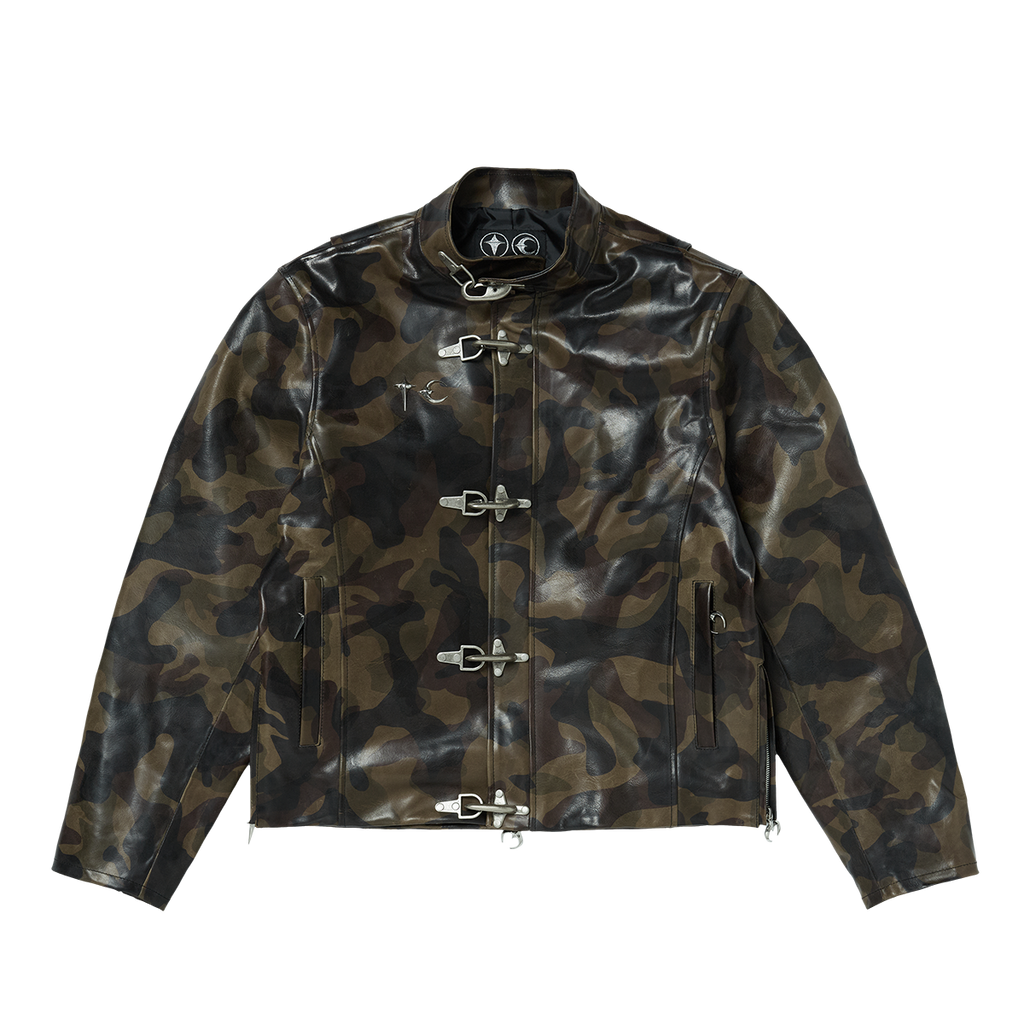 Thug Club - Leather Jacket (Dark Camo) product image 1 | TRAB K-Fashion Australia
