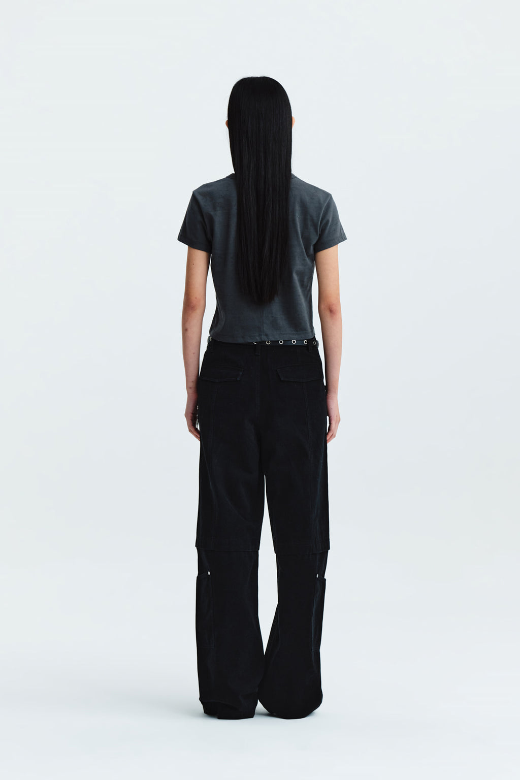 Matin Kim - Patch Pocket Washed Cargo Pants (Black) product image 7 | TRAB K-Fashion Australia