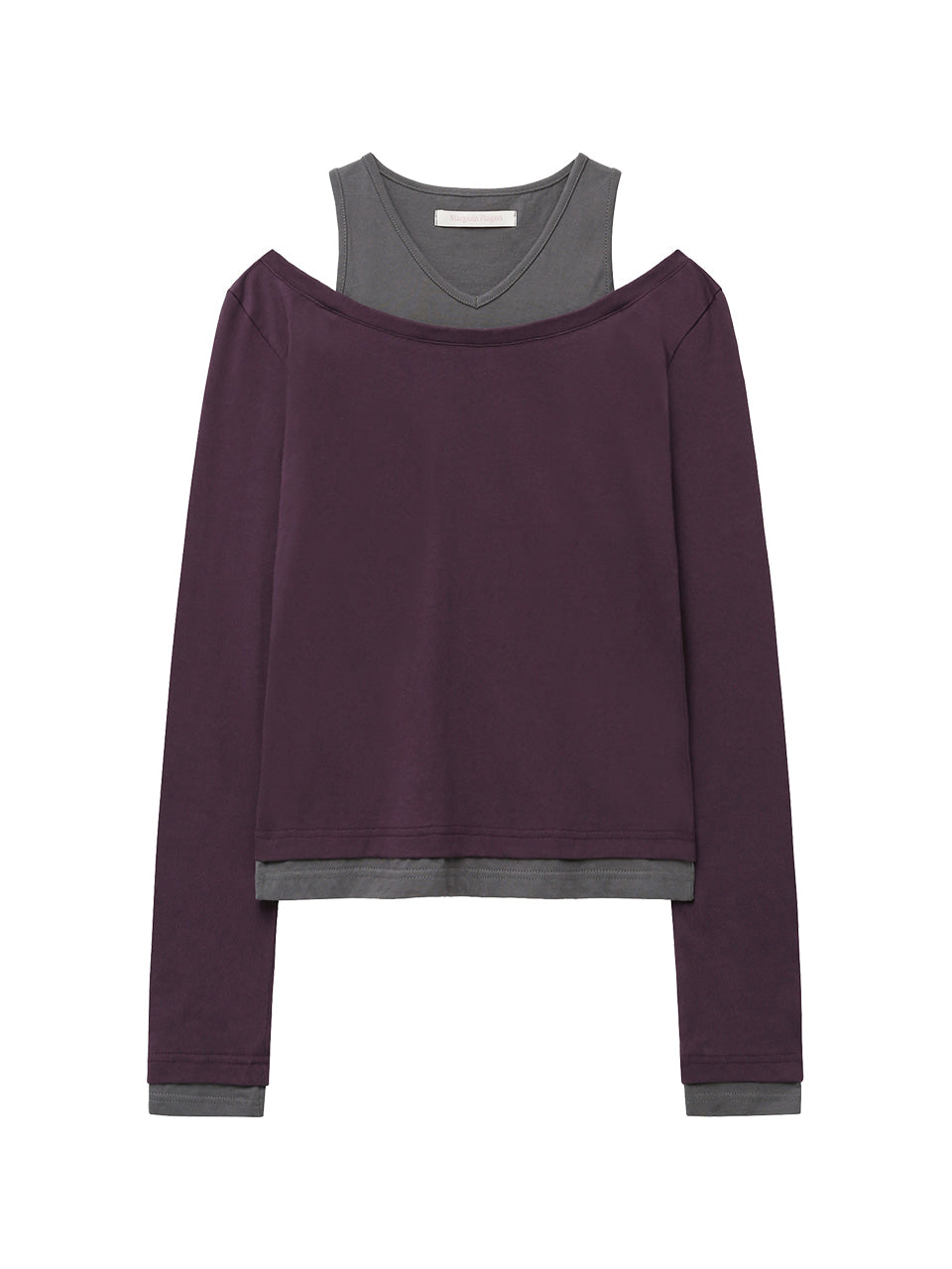 Margarin Fingers - Layered Cutout T-Shirt (Purple) product image 2 | TRAB K-Fashion Australia