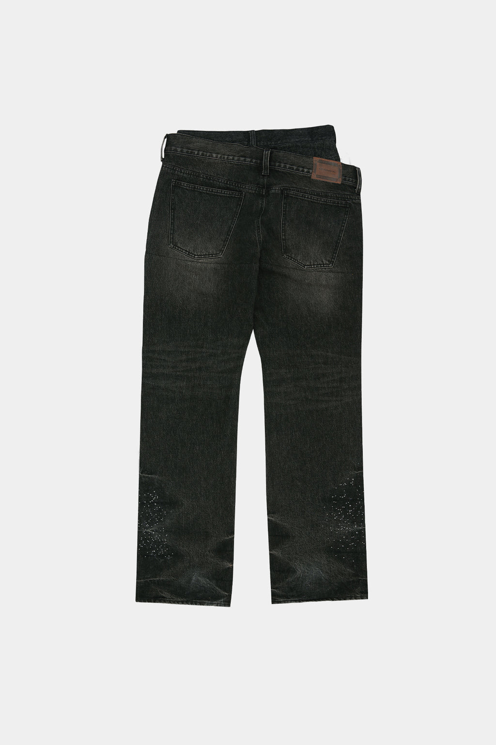 Andersson Bell - Unisex Asymmetric Layered Hot-Fix Wide-Leg Jeans (Black) product image 12 | TRAB K-Fashion Australia