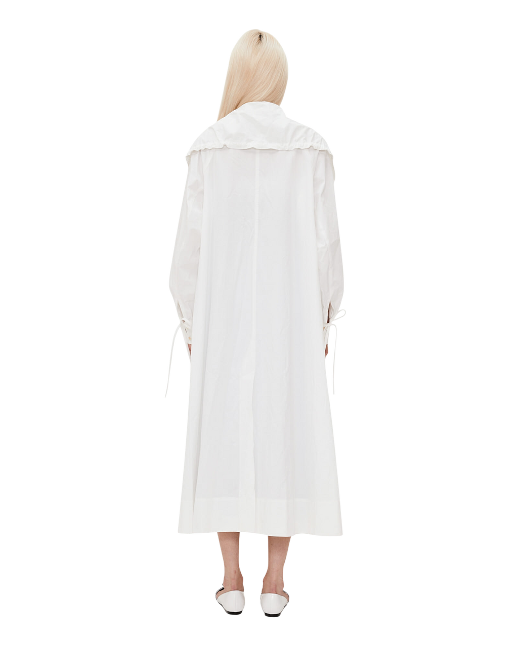 Kimhe Kim - Sailor Collared Long Cotton Shirt Dress (Ivory) product image 5 | TRAB K-Fashion Australia