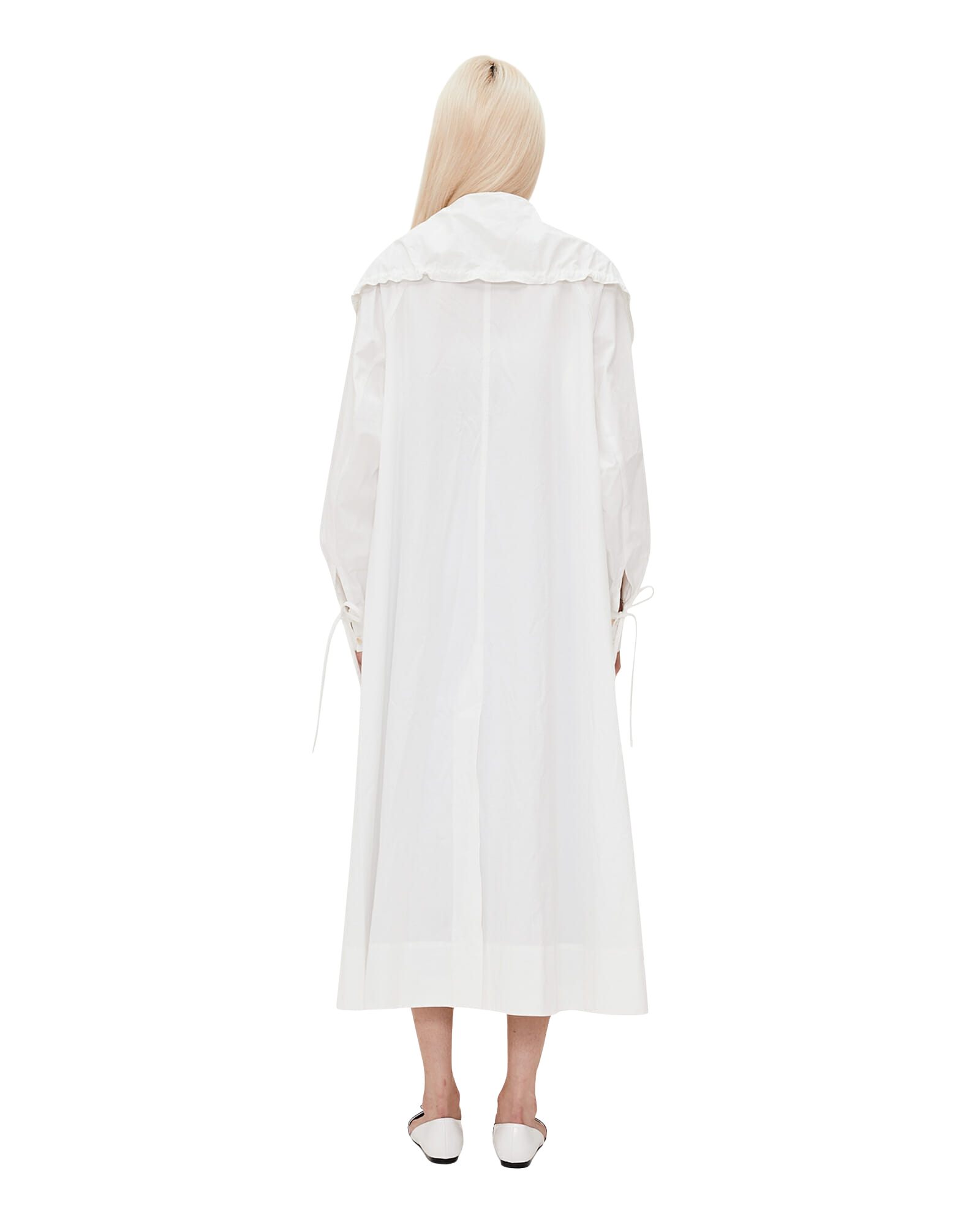 Kimhe Kim - Sailor Collared Long Cotton Shirt Dress (Ivory) product image 5 | TRAB K-Fashion Australia