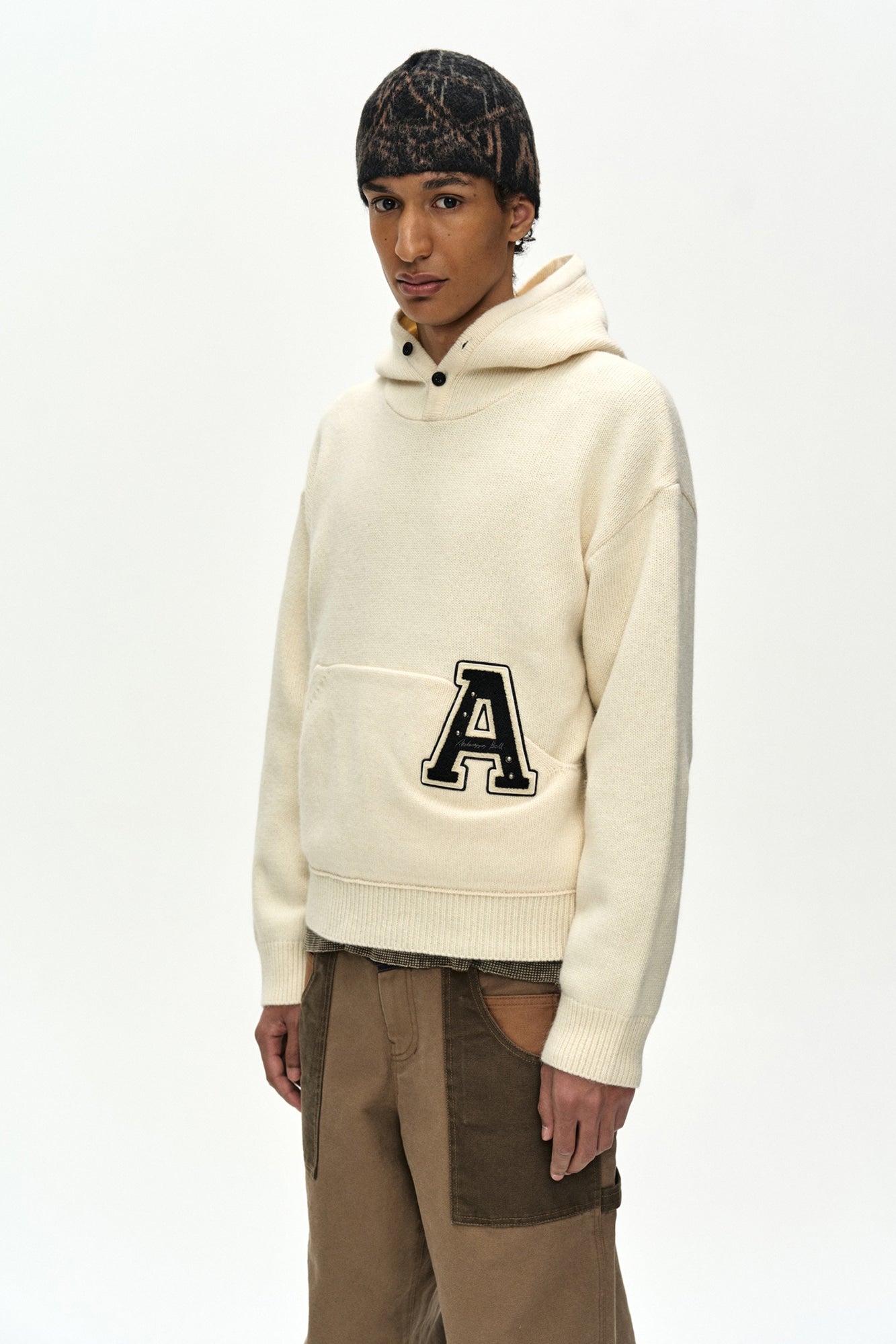 Andersson Bell - (essential) Unisex Varsity Patch Hoodie (cream) (Cream) product image 6 | TRAB K-Fashion Australia