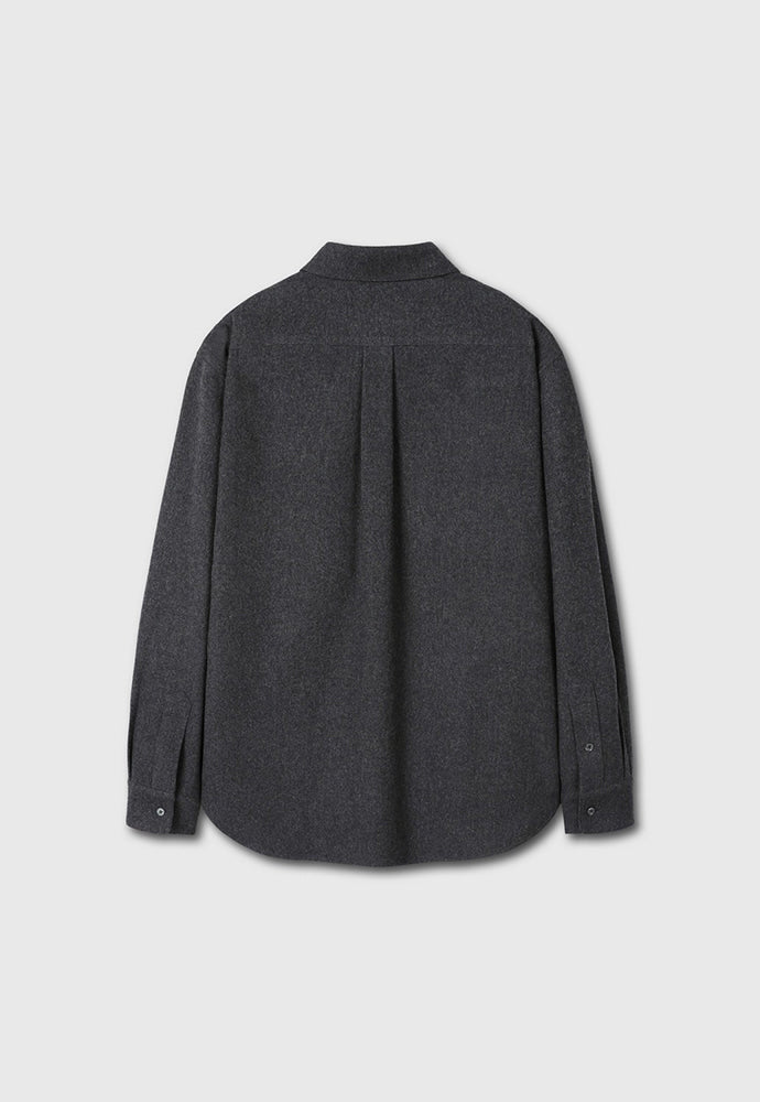 Tonywack - Virgin Wool Hidden Placket Shirt (Grey) product image 8 | TRAB K-Fashion Australia