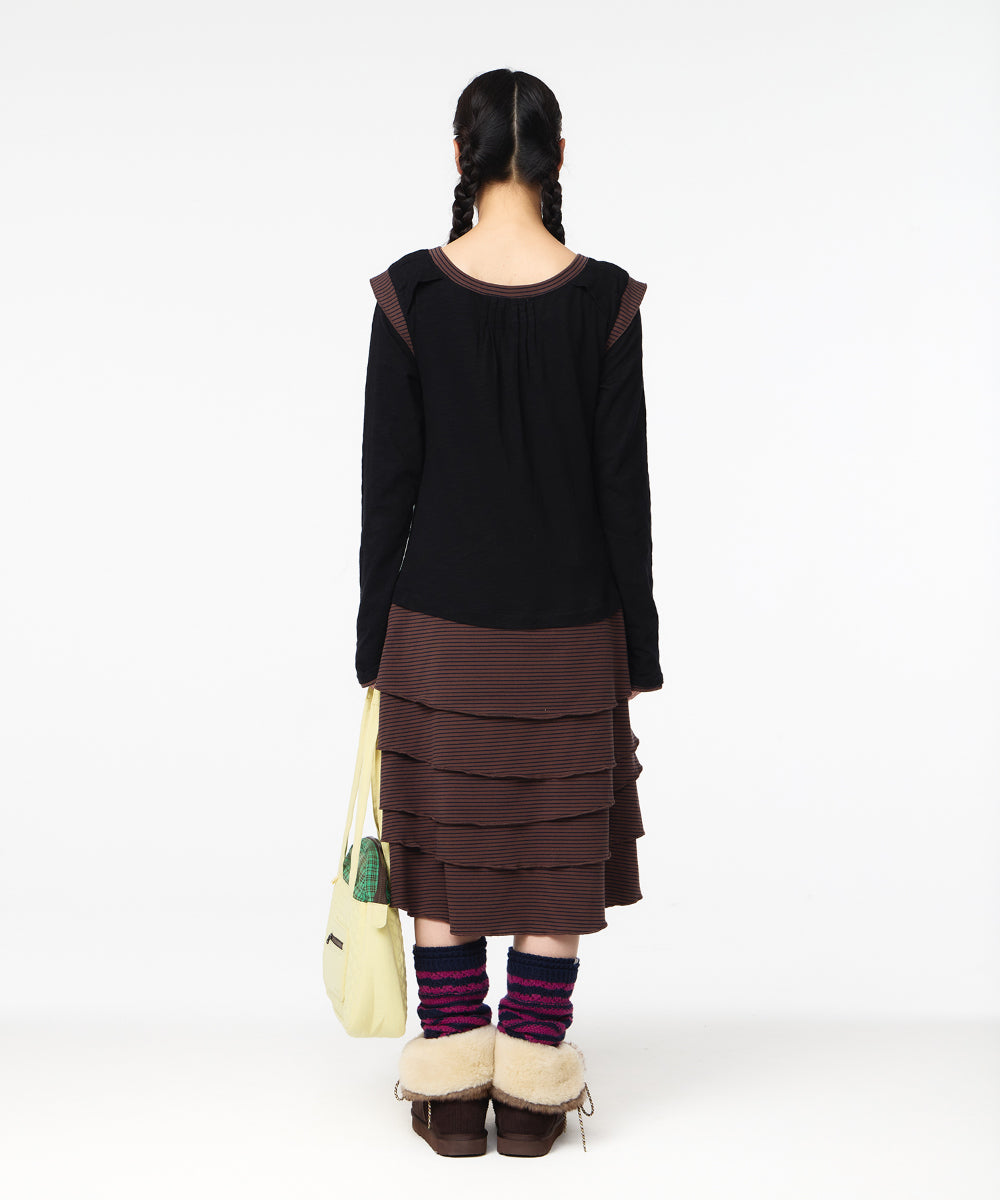 Coyseio - Stripe Cancan One Piece (Black) product image 9 | TRAB K-Fashion Australia