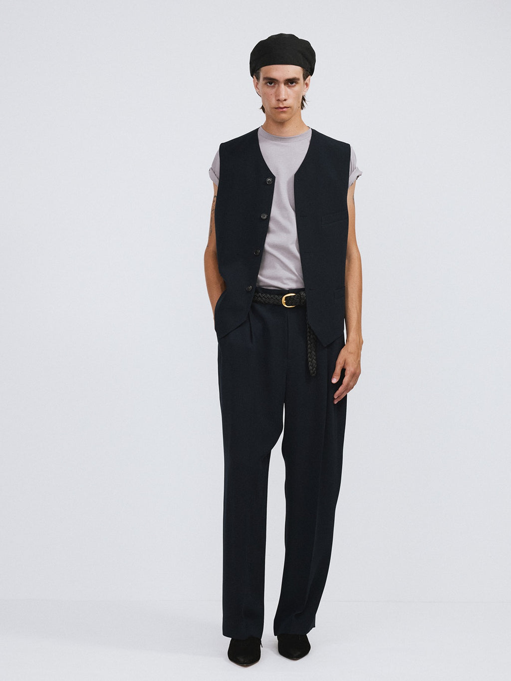 Recto - Strap Detail Suit Vest (Dark Navy) product image 1 | TRAB K-Fashion Australia