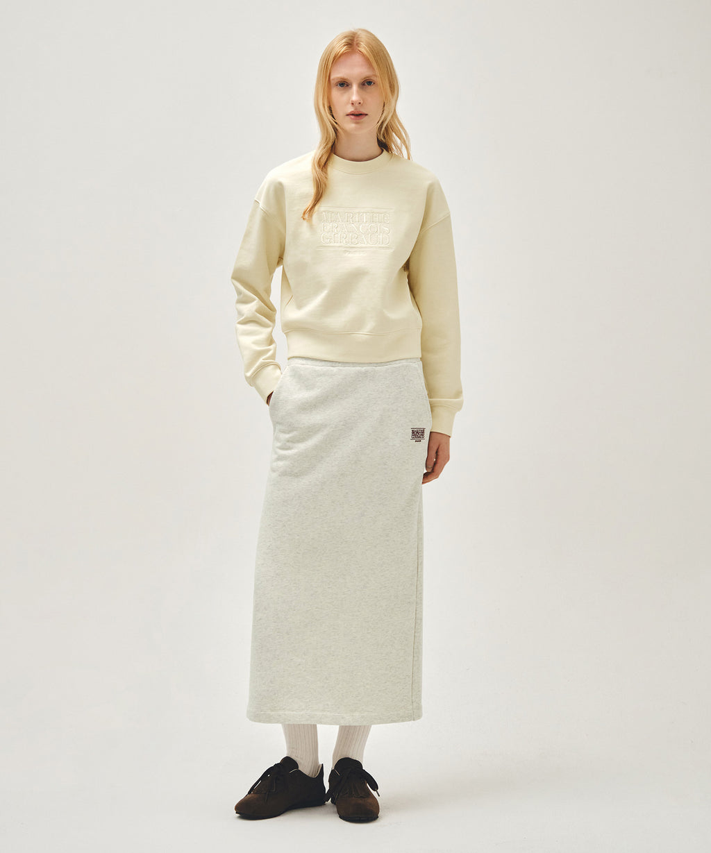 Marithe & Francois Girbaud - Classic Logo Crop Sweatshirt (Ivory) product image 5 | TRAB K-Fashion Australia