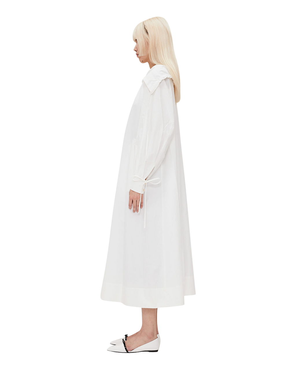 Kimhe Kim - Sailor Collared Long Cotton Shirt Dress (Ivory) product image 4 | TRAB K-Fashion Australia
