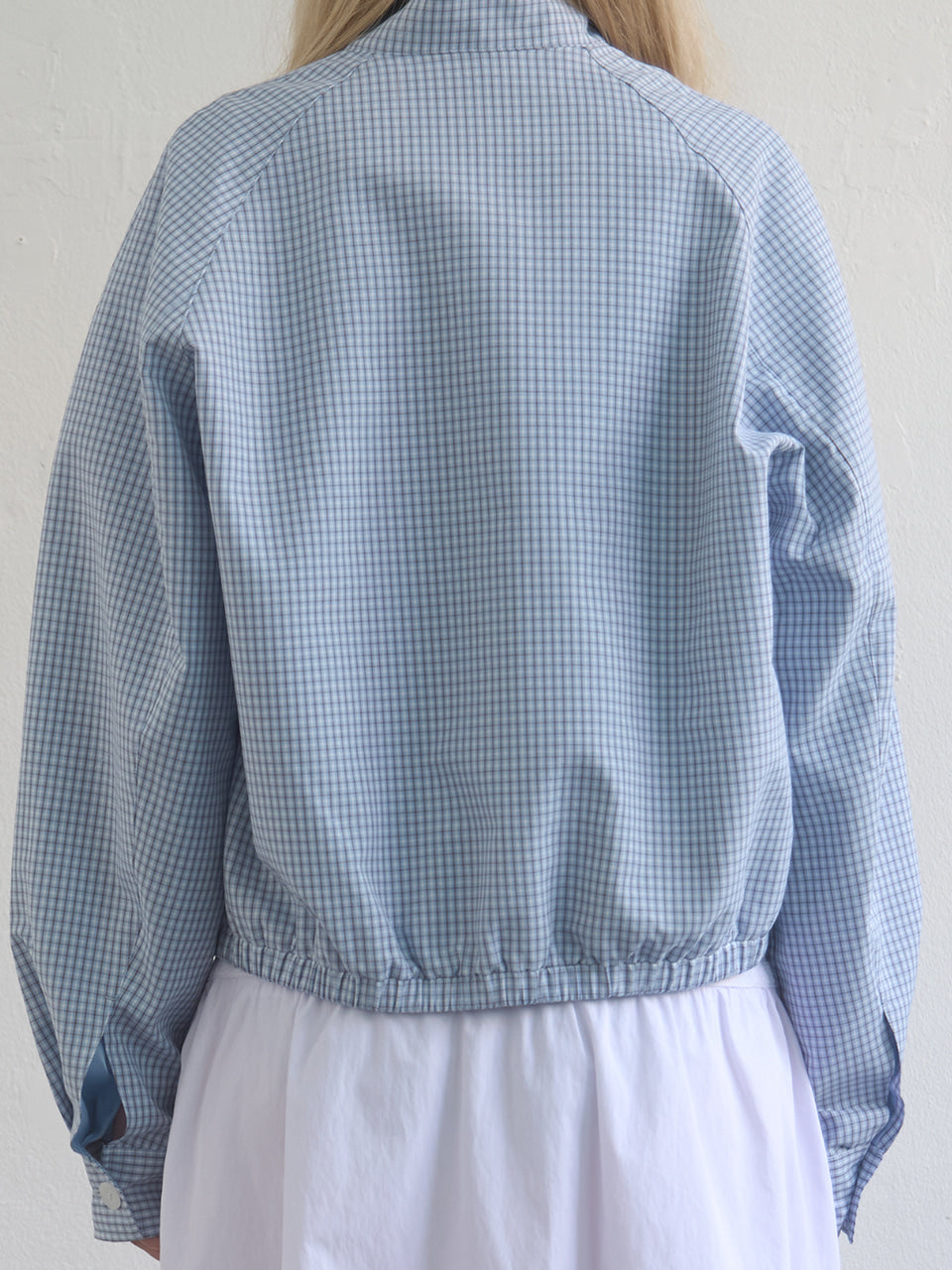 Kijun - Regular Check Blouson (Sky Blue) product image 6 | TRAB K-Fashion Australia