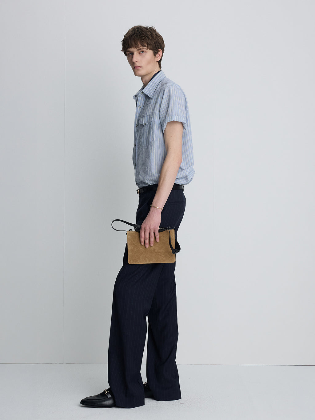 Tonywack - Striped Cotton Blend Western Shirt (Sky Blue) product image 3 | TRAB K-Fashion Australia