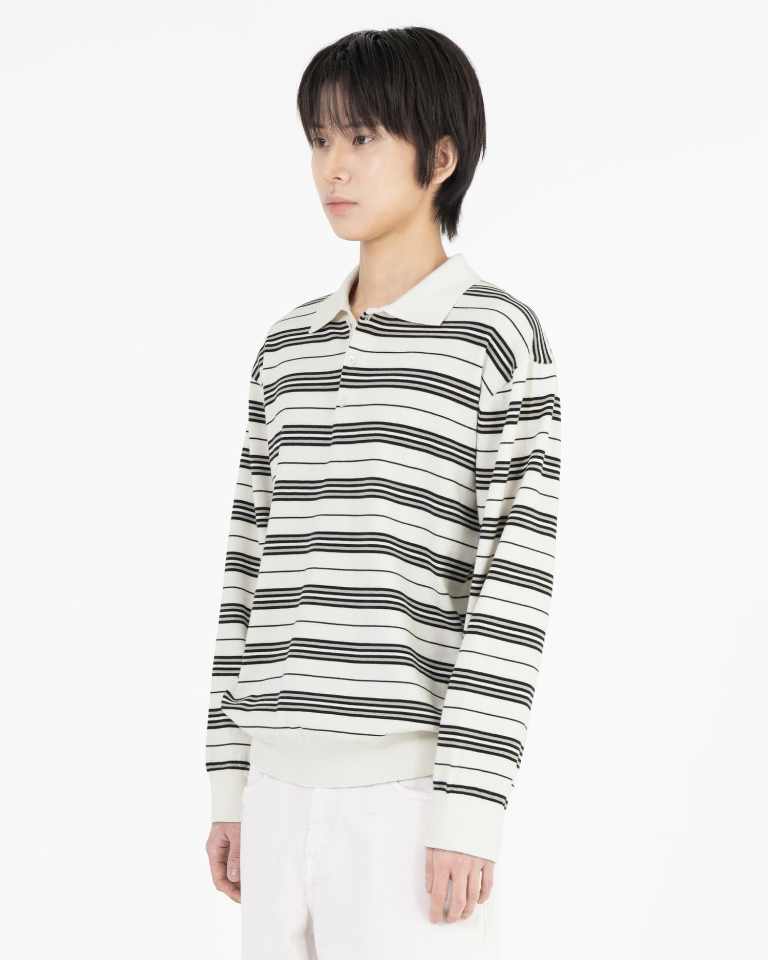 Brownyard - Stripe Knit Pique (Ivory) product image 4 | TRAB K-Fashion Australia