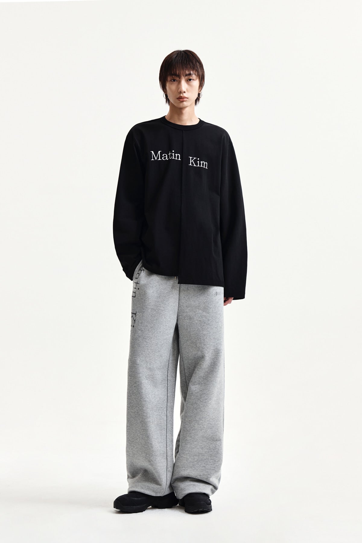 Matin Kim - Asymmetric Logo Top (Black) product image 13 | TRAB K-Fashion Australia